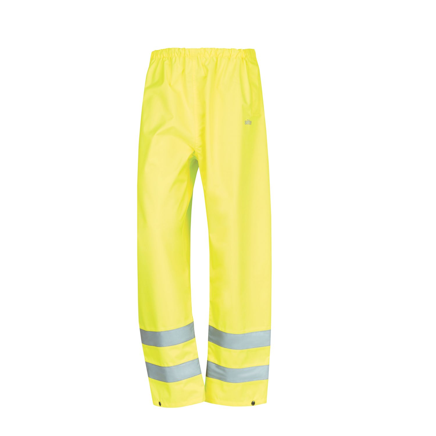 Site Huske Hi-Vis Overtrousers Elasticated Waist Yellow Small 25" W 30" L (462YW)