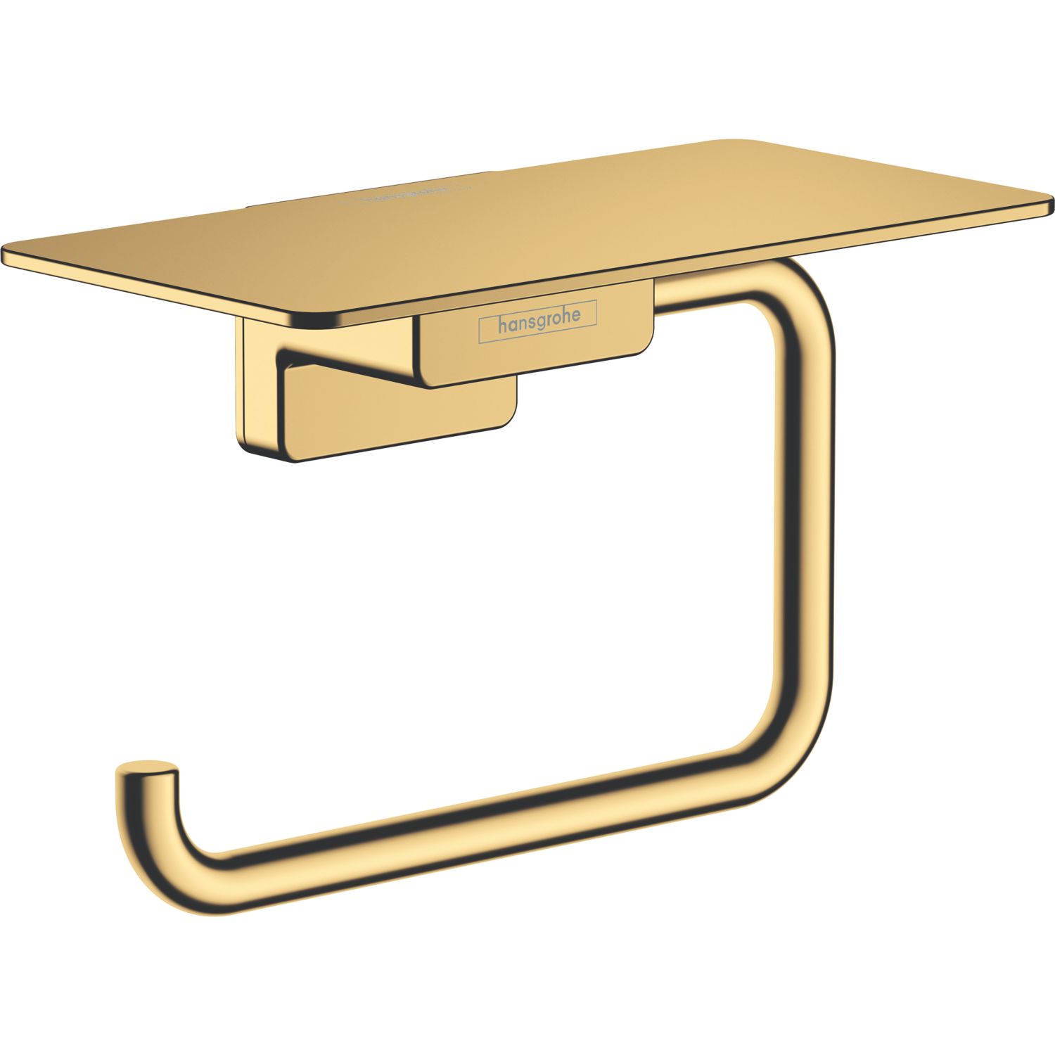 Hansgrohe AddStoris Toilet Roll Holder with Shelf Polished Gold Optic (463VG)