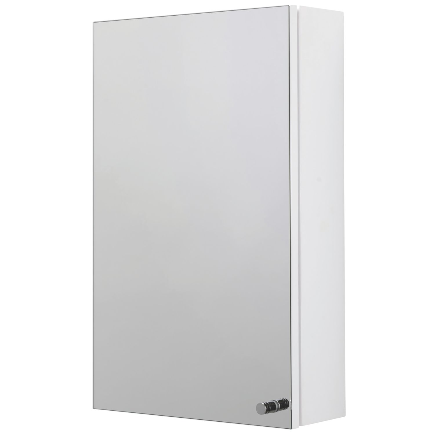 Croydex Carra Mirrored Single-Door Cabinet White Gloss 300mm x 120mm x 500mm (464TJ)