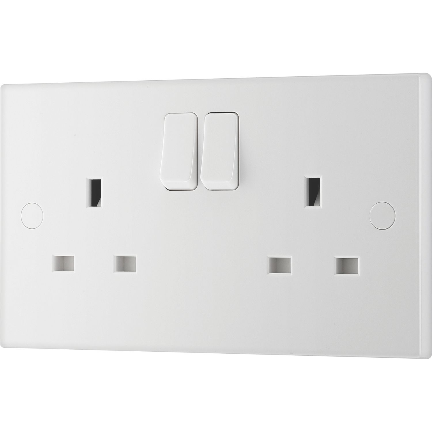 British General 900 Series 13A 2-Gang DP Switched Plug Socket White (46599)