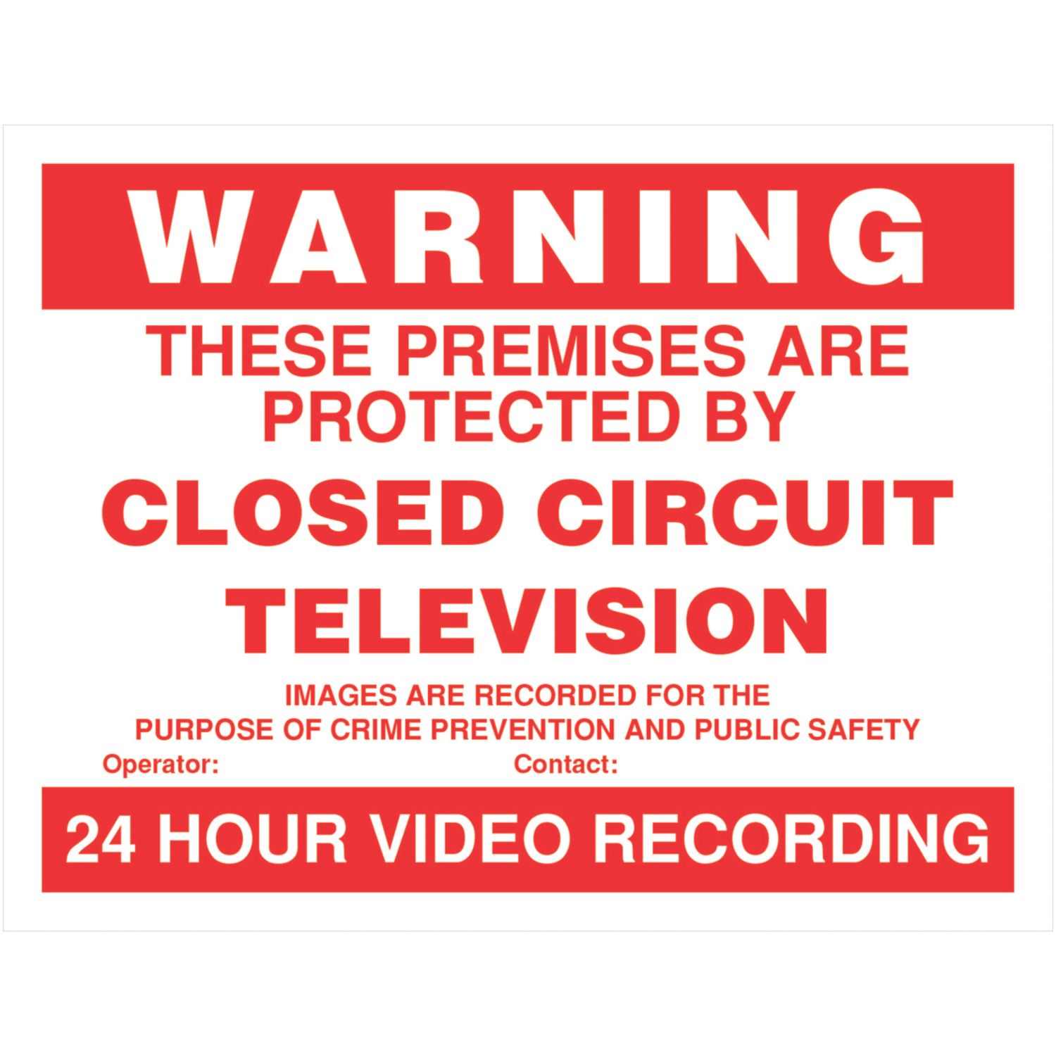 ''CCTV in Operation'' Signs 4 Pack (465FV)