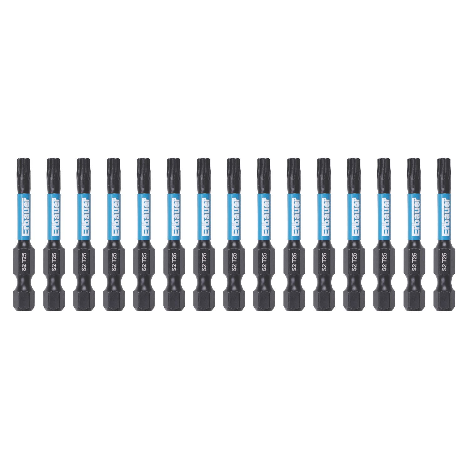 Erbauer 1/4" 50mm Hex Shank TX25 Screwdriver Bits 15 Pack (465JL)