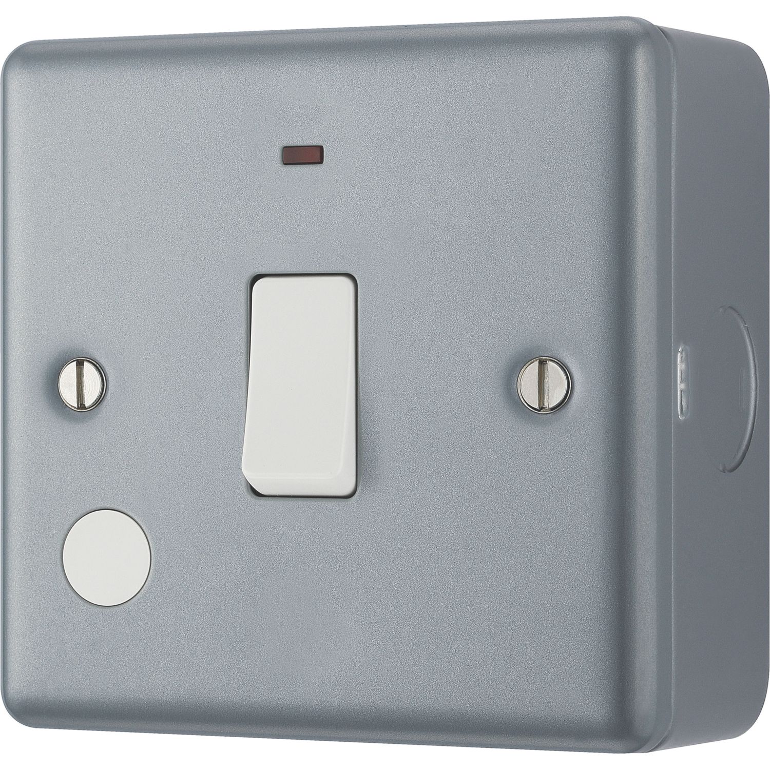 British General 20A 1-Gang DP Metal Clad Control Switch & Flex Outlet with LED with White Inserts (465PF)