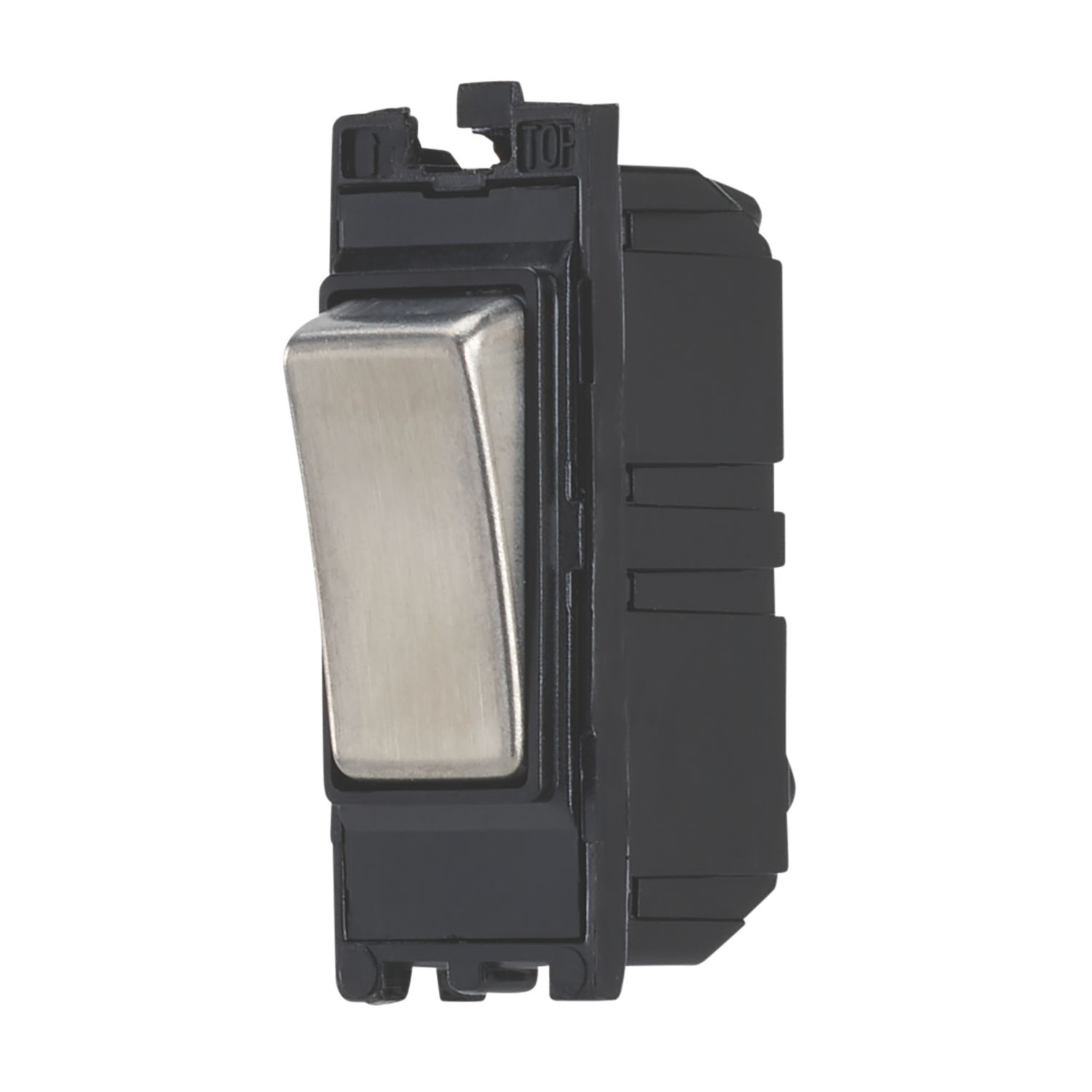 Contactum 20AX Grid DP Control Switch Brushed Steel with Black Inserts (467RV)