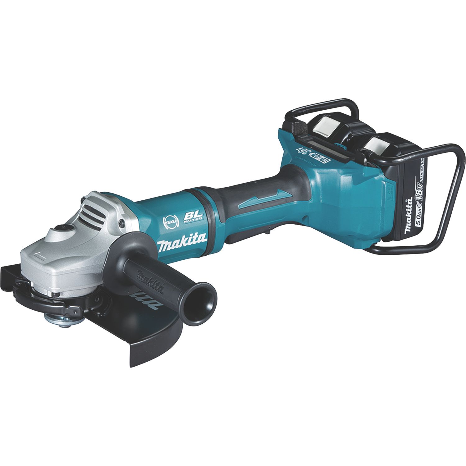 Makita DGA900PT2 36V 2 x 5.0Ah Li-Ion LXT 9" Brushless Cordless Angle Grinder (469FG)