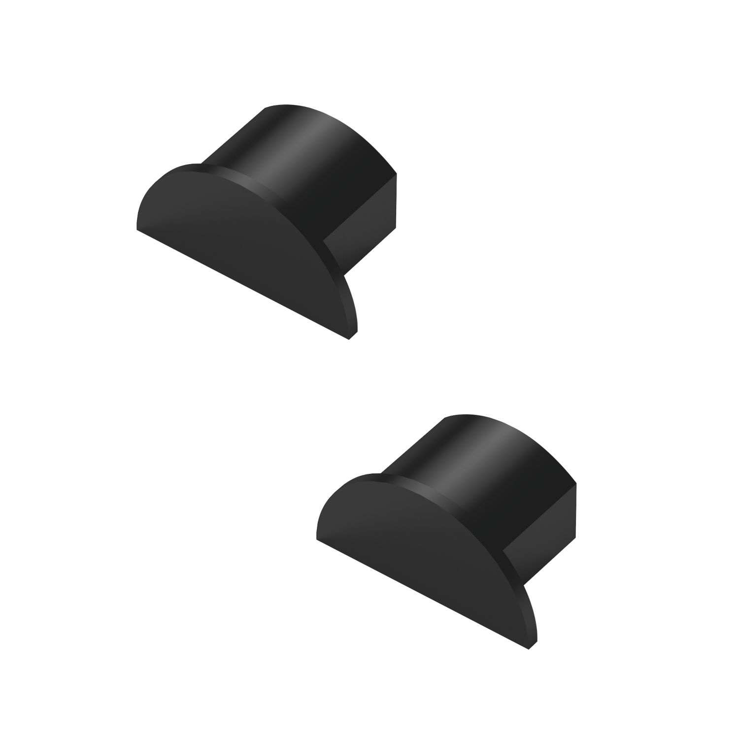 D-Line Black Micro+ Trunking End Caps 20mm x 10mm 2 Pack (469RA)