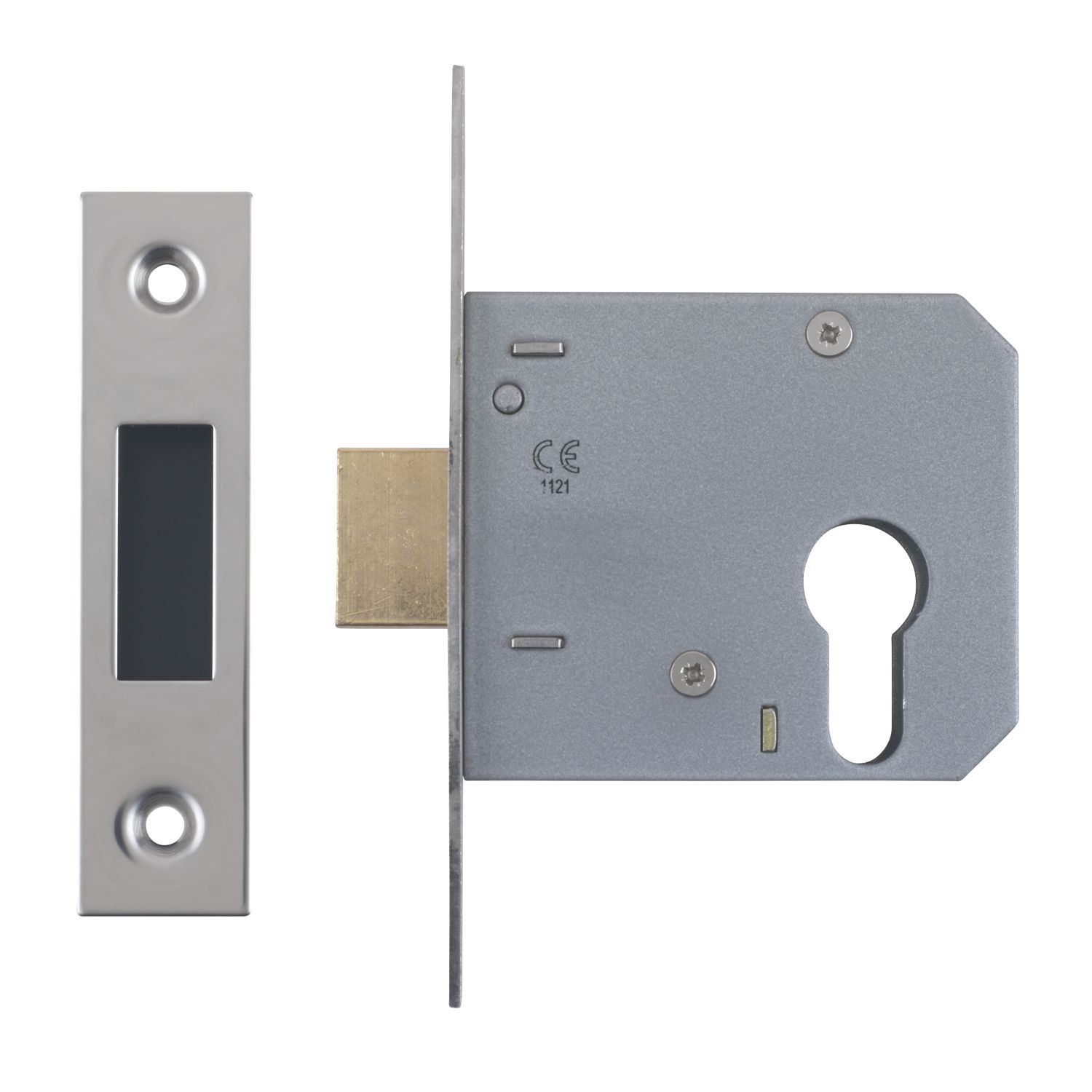 Smith & Locke Fire Rated Nickel-Plated Euro Profile Deadlock 76mm Case - 57mm Backset (4701P)
