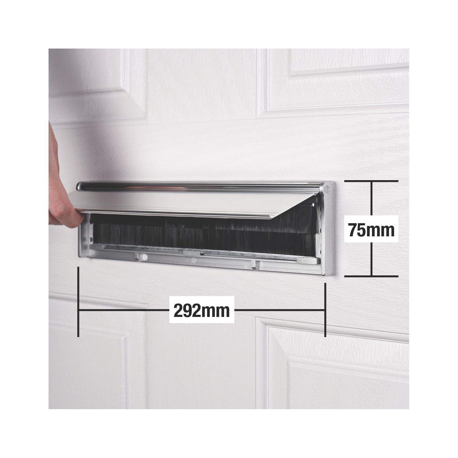 Stormguard Brush Letter Plate Chrome 292mm x 75mm (4704V)