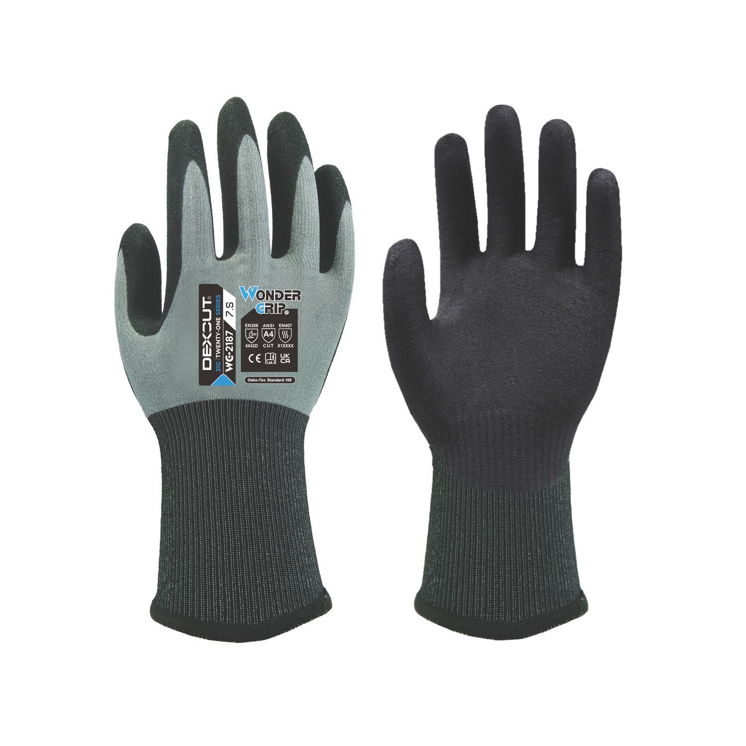 Wonder Grip WG-2187 Dexcut Cut-Resistant Gloves Grey Small (472VJ)