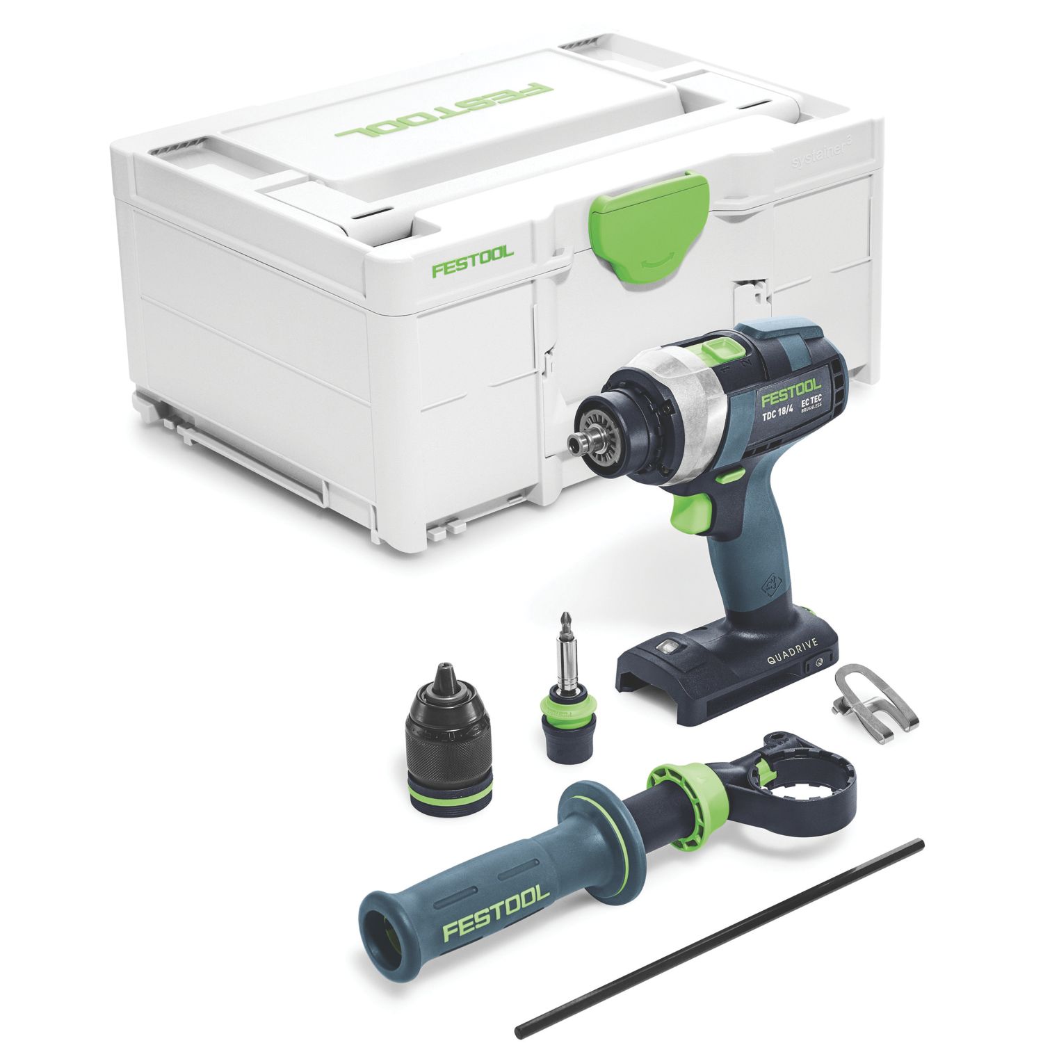 Festool TDC 18/4 I-Basic Quadrive 18V Li-Ion Airstream Li-High Power Brushless Cordless Drill Driver - Bare (474HN)