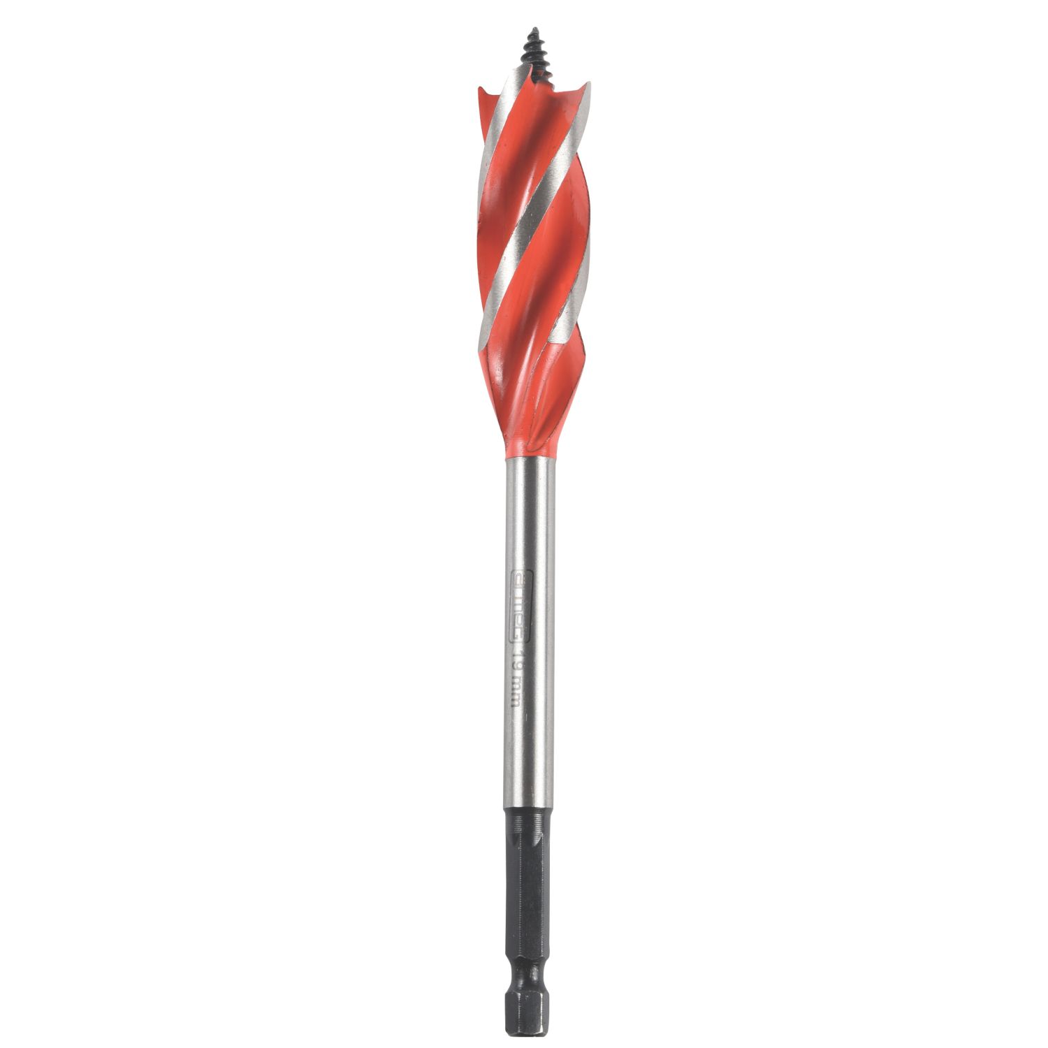 Armeg Wood Beaver Hex Shank 4-Flute Auger Wood Drill Bit 19mm x 165mm (47541)