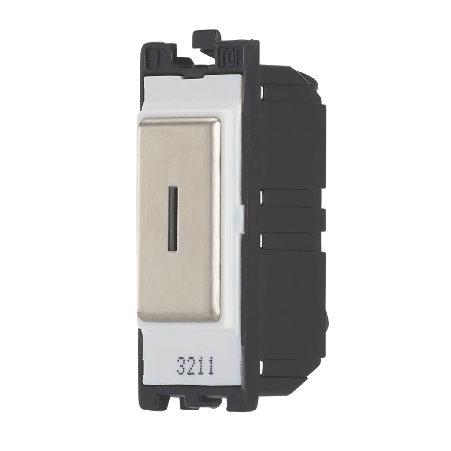 Contactum 20AX Grid SP Key Switch Brushed Steel with White Inserts (475RV)