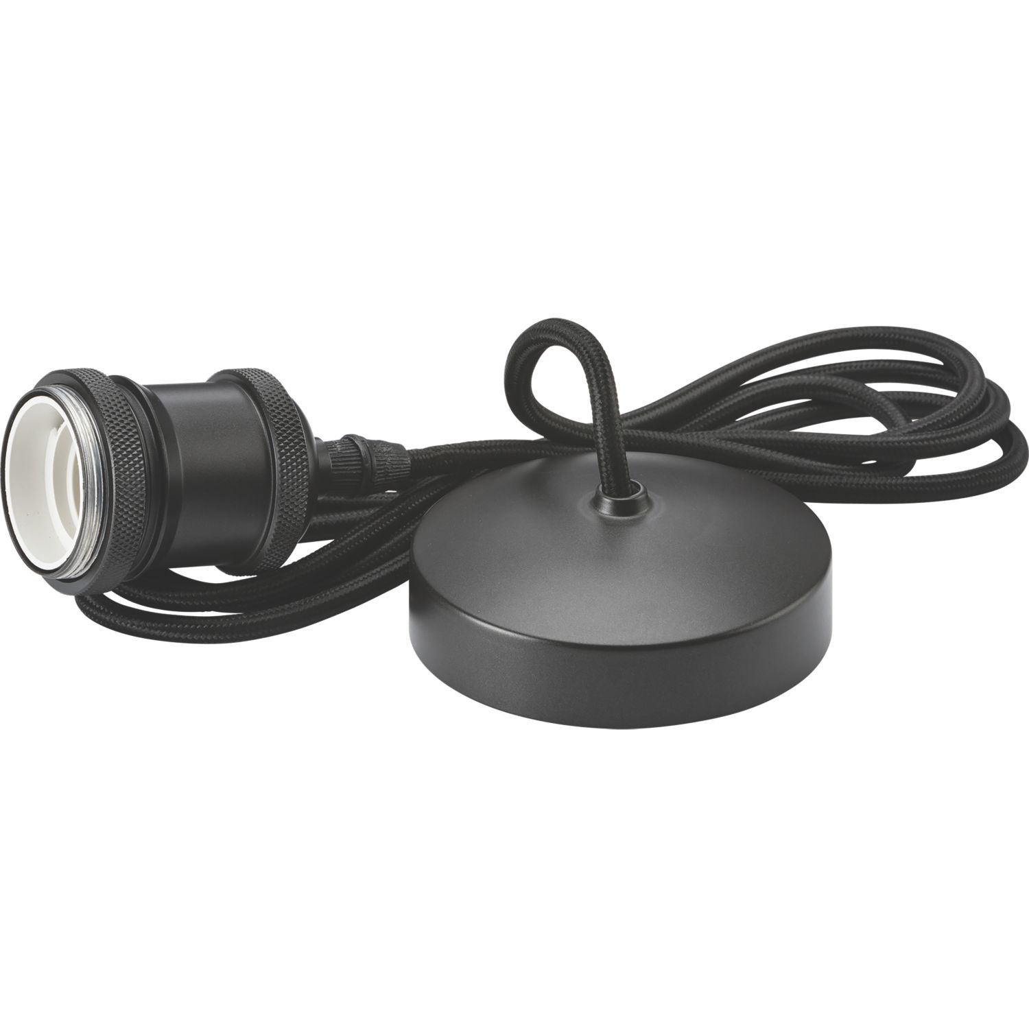 Knightsbridge Vintage 1.8m Pendant Set Light Fitting E27 Smoked Bronze 3 1/2" (476VF)