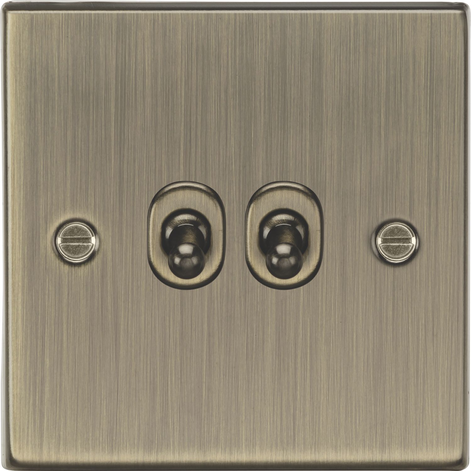 Knightsbridge 10AX 2-Gang 2-Way Light Switch Antique Brass (477TY)