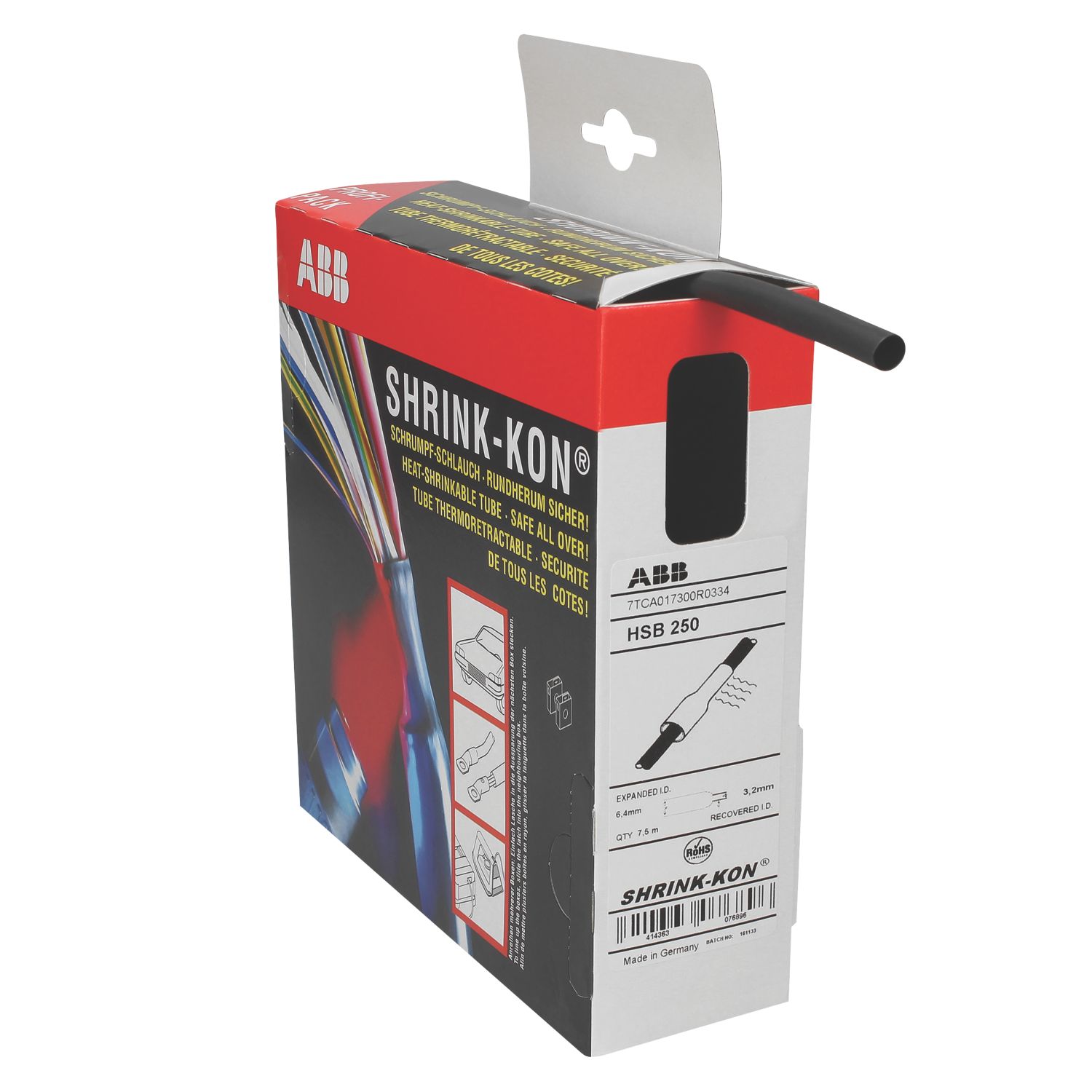 Pro-Fix HSB125B Black Heat Shrink Tubing 3.2mm x 11.5m (478FP)