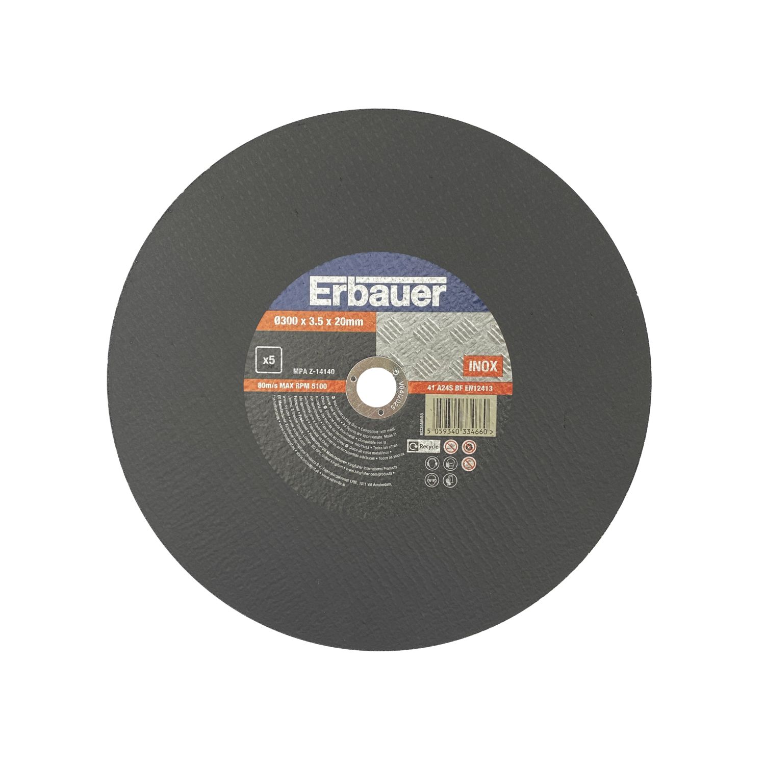 Erbauer Metal Cutting Discs 300mm (12") x 20mm 5 Pack (478PH)