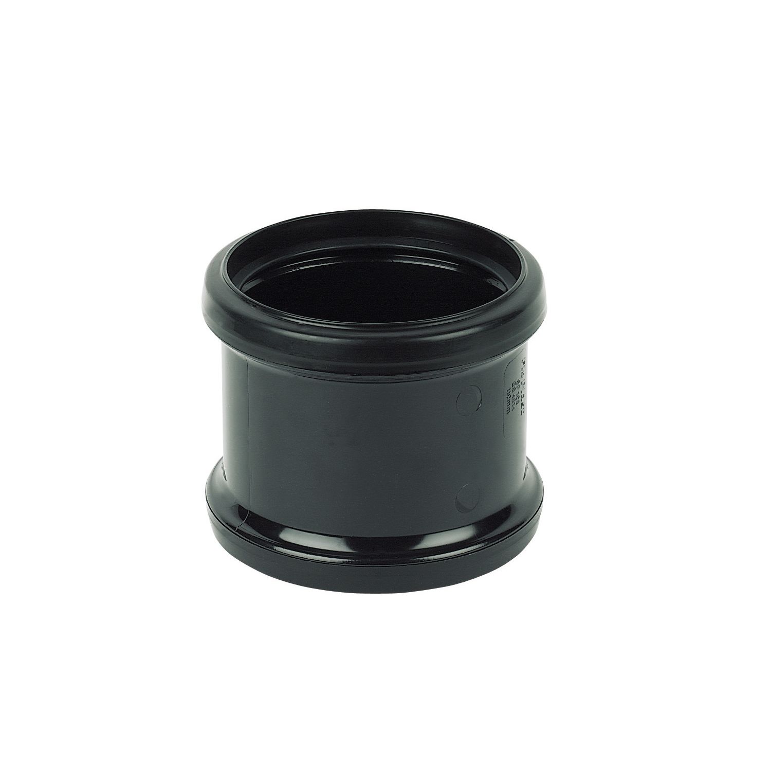 FloPlast Push-Fit Double Socket Pipe Coupler Black 110mm (47977)