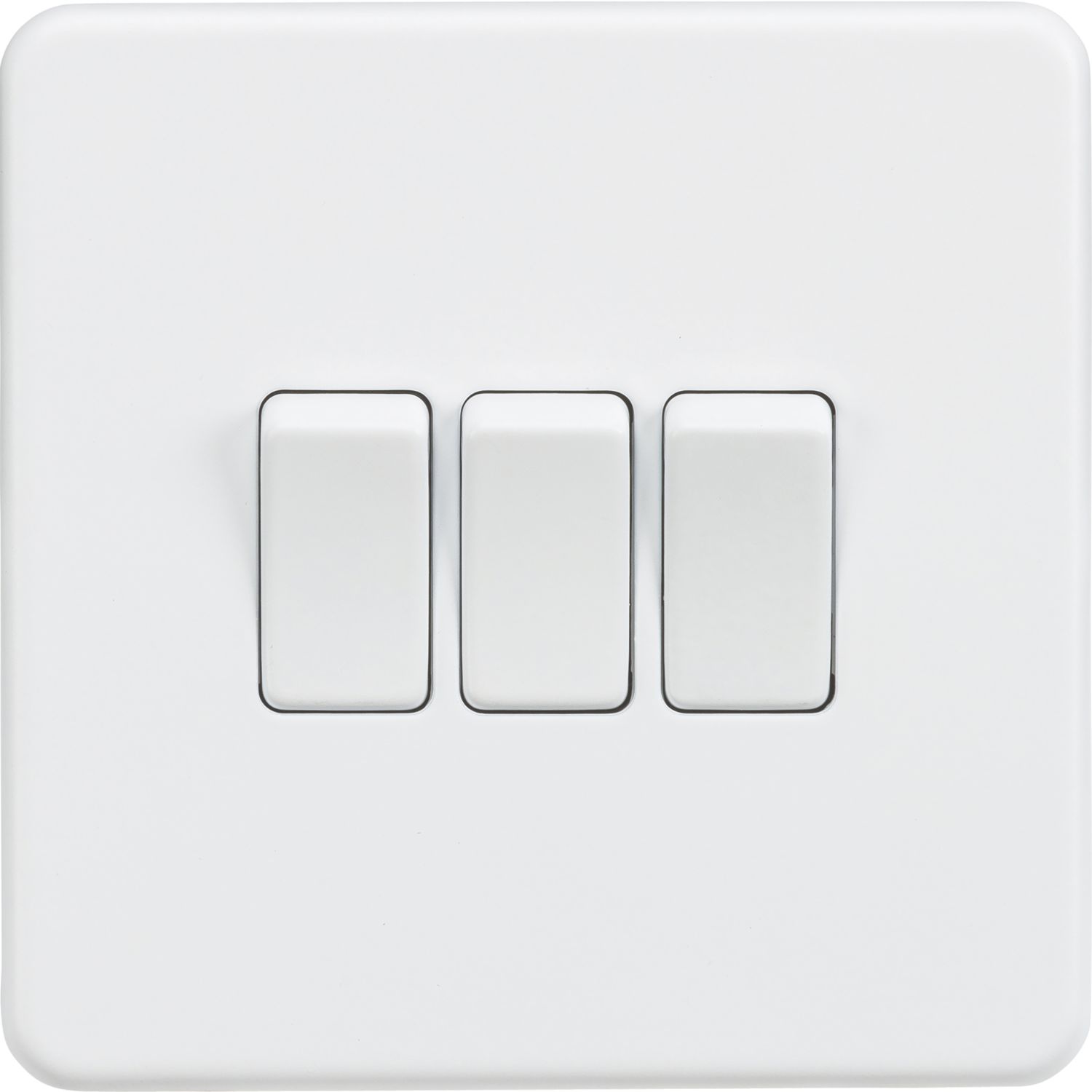 Knightsbridge 10AX 3-Gang 2-Way Light Switch Matt White (479TY)