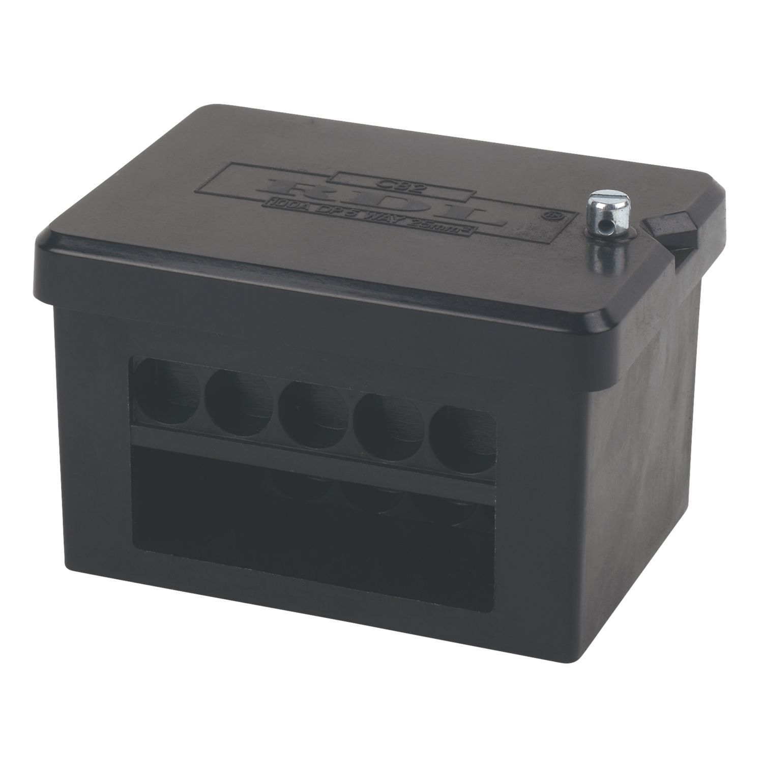 Greenbrook 100A 2 x 5-Way 25mm² Connector Block Black (48024)