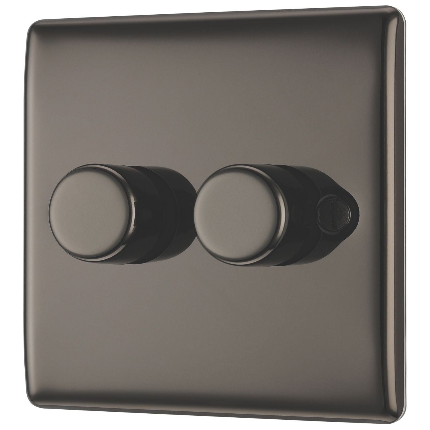 British General Nexus Metal 2-Gang 2-Way LED Dimmer Switch Black Nickel (480CH)