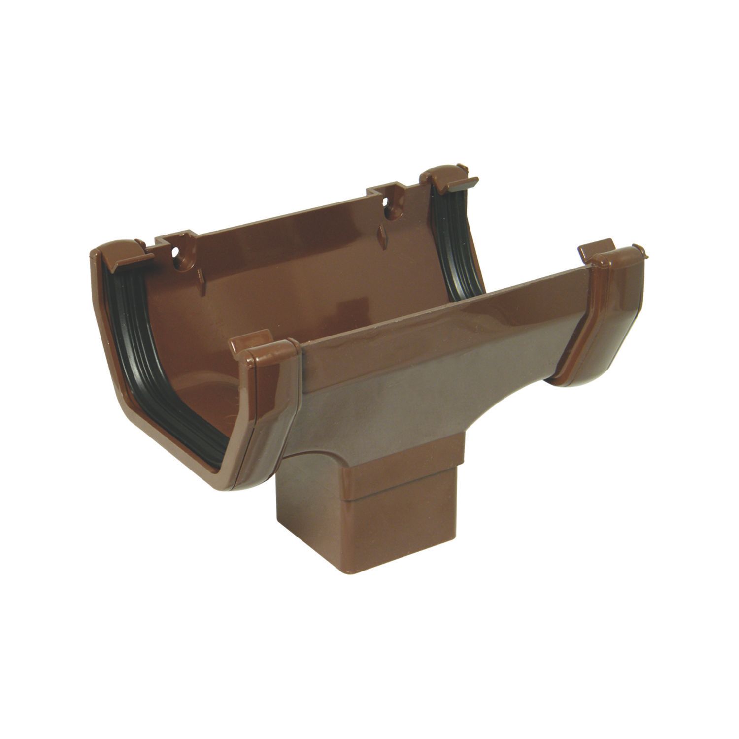 FloPlast uPVC Square Running Outlet Brown 114mm x 65mm (48330)