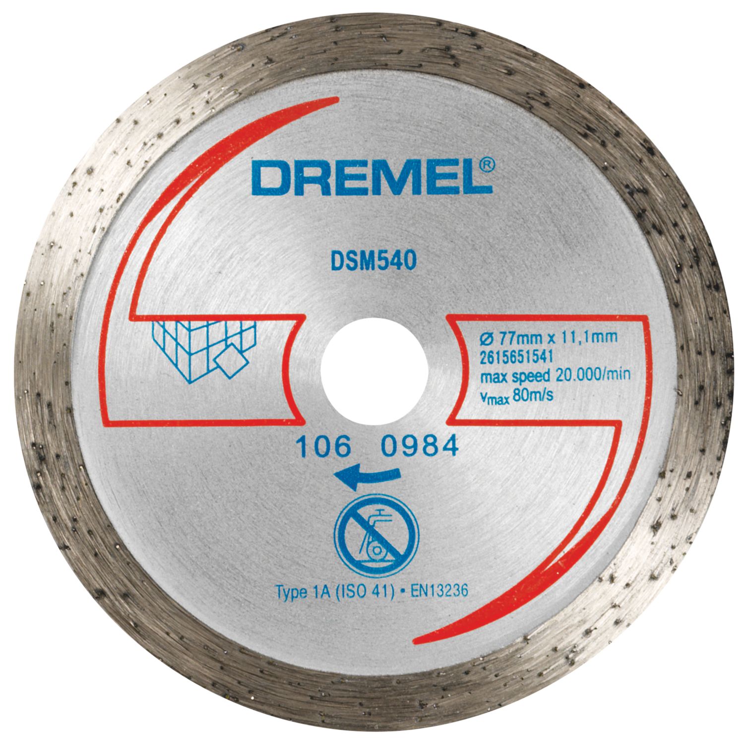 Dremel DSM540 Tile Compact Saw Cutting Wheel 77mm (3") x 11.1mm (484PK)