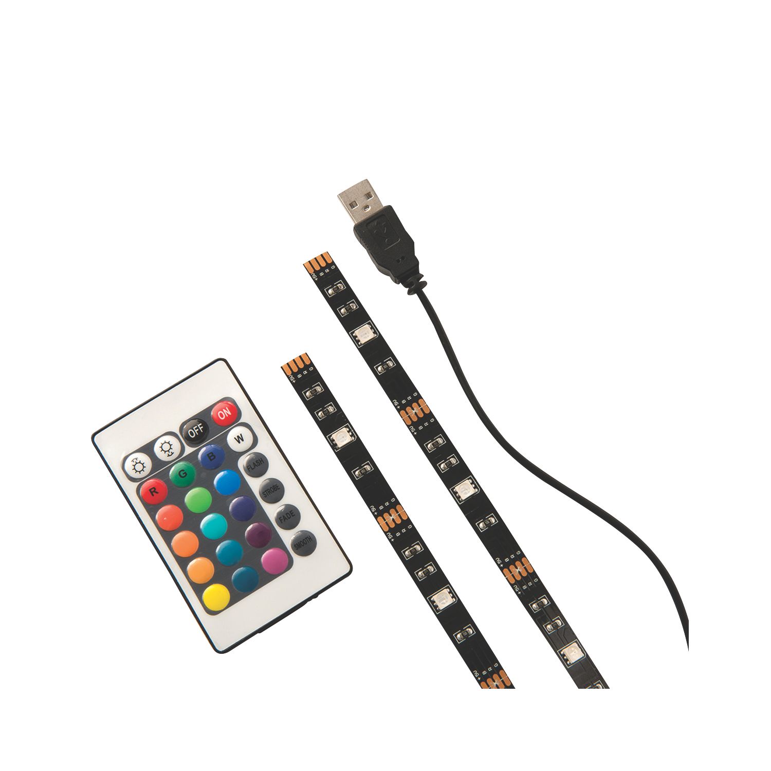 Luceco 0.5m LED USB Strip Light 2.5W 2 Pack (4867T)