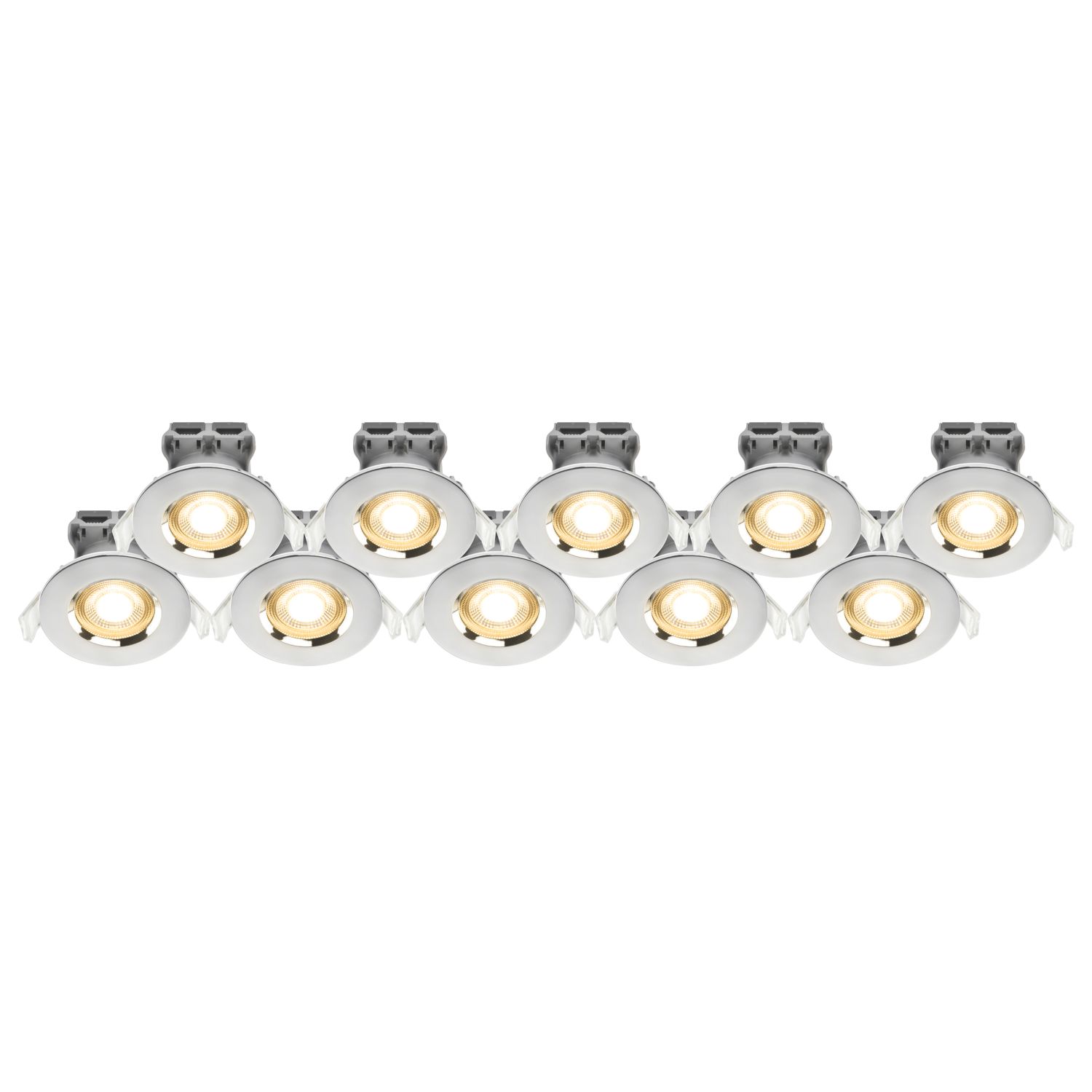 LAP Fixed LED Downlights Chrome 4.5W 400lm 10 Pack (486PP)