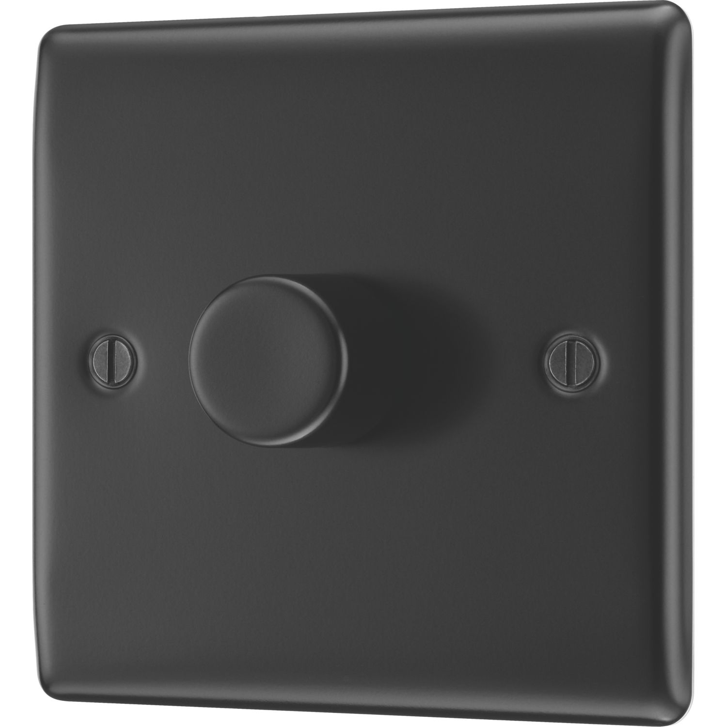 British General Nexus Metal 1-Gang 2-Way LED Dimmer Switch Matt Black (487PM)