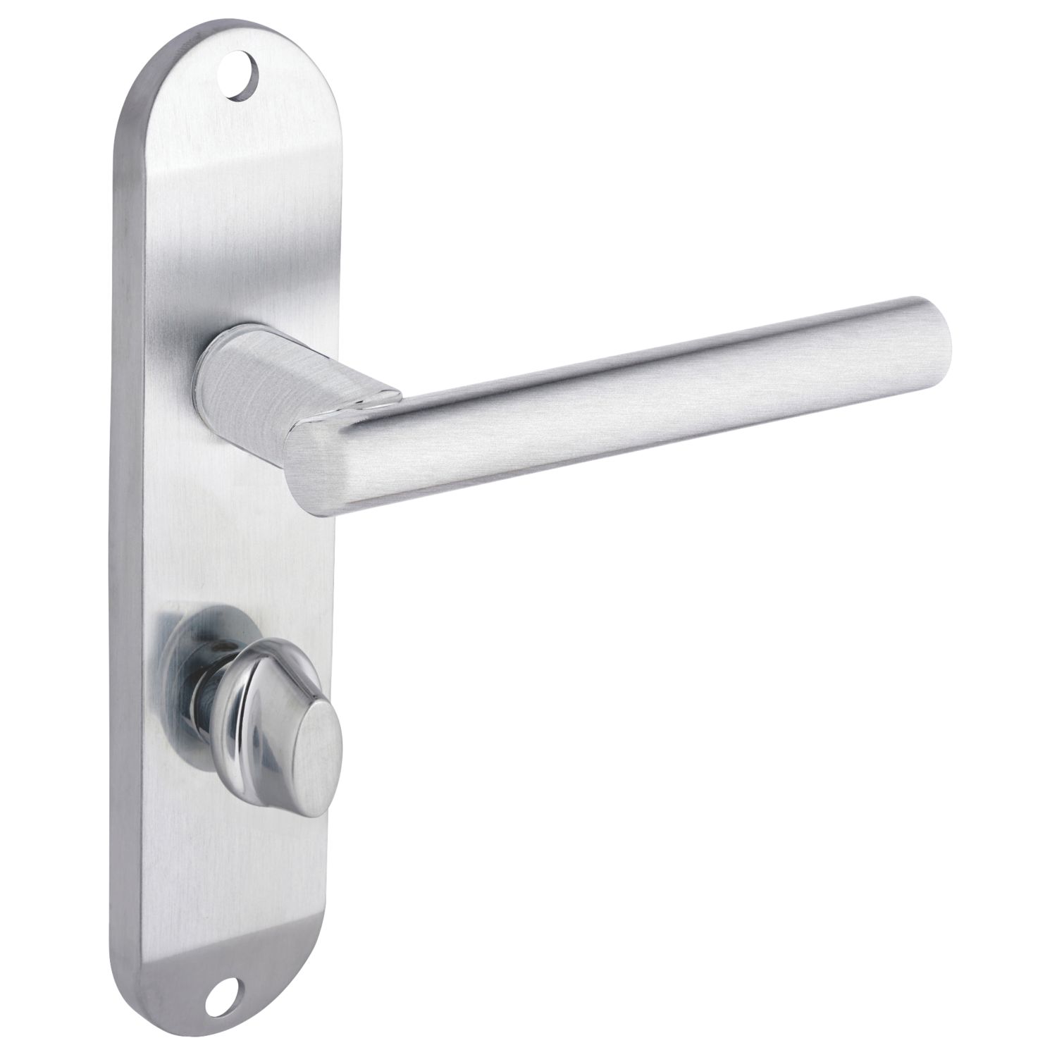 Smith & Locke Asker Fire Rated WC Lever Door Handles Pair Satin Chrome (489JX)