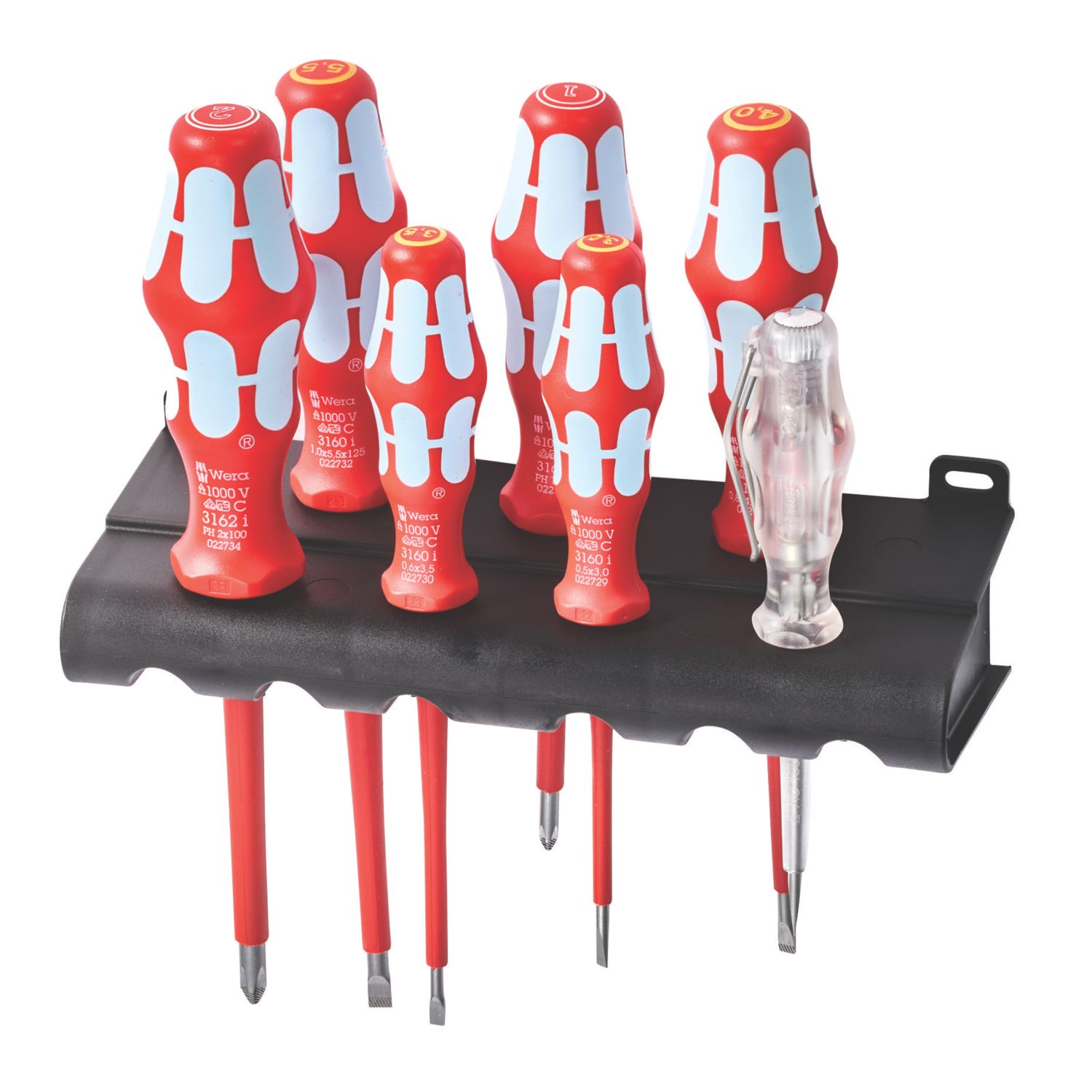 Wera Kraftform Plus 3160 i/7 Rack Mixed VDE Screwdriver Set 7 Pieces (490FP)