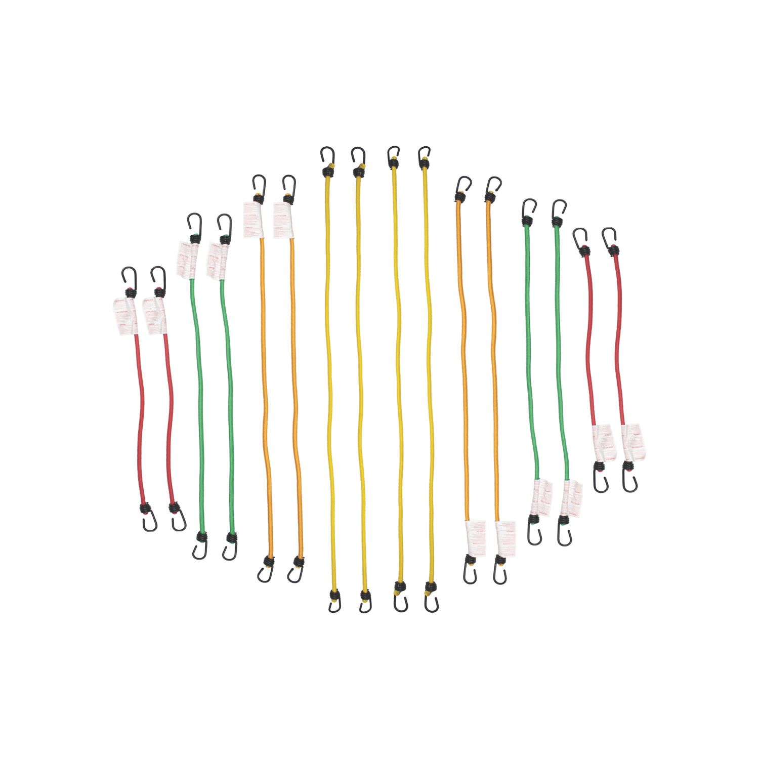 Smith & Locke Assorted Bungee Set 330-1000mm x 8mm 16 Pieces (490XT)