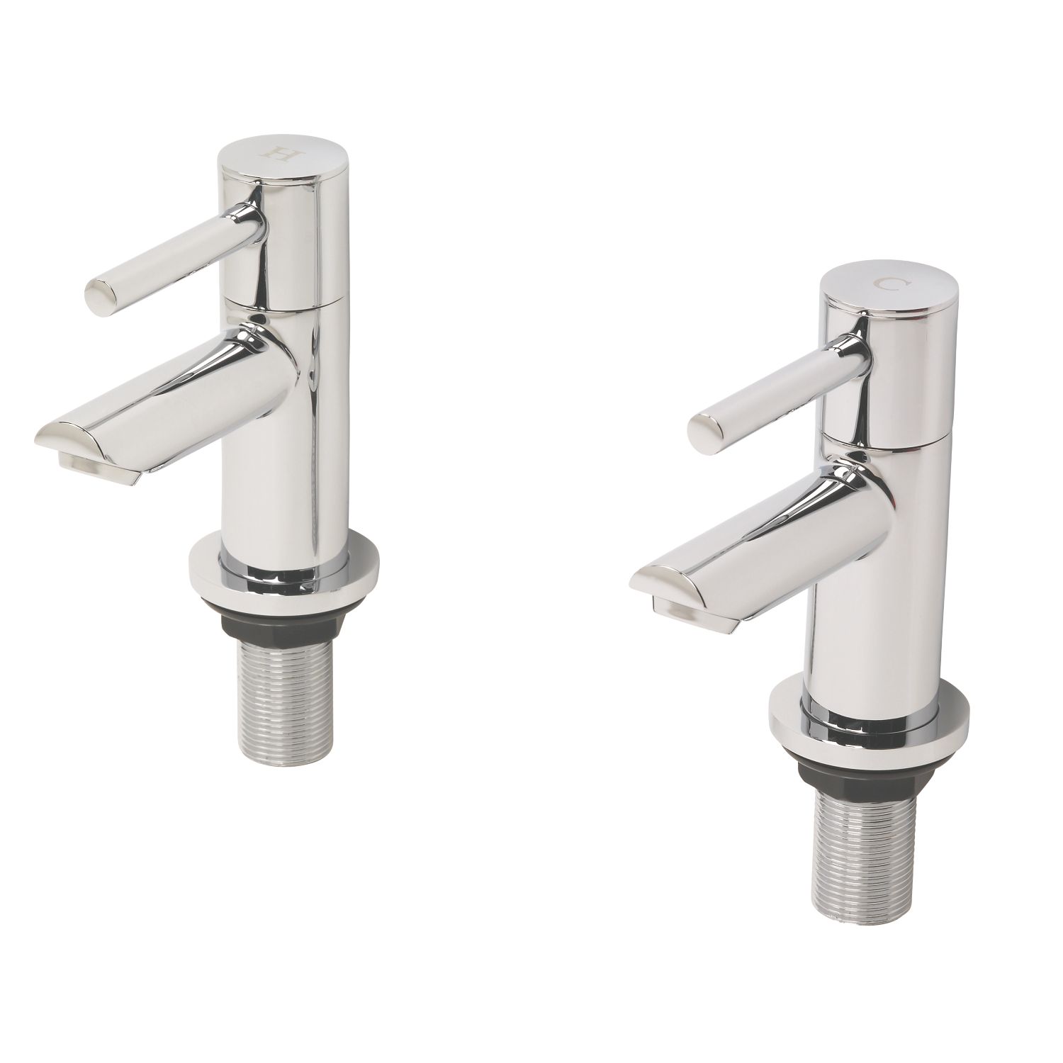Swirl Essential Chrome 120mm Deck Mounted Lever 2 Tap Holes Bath Pillar Tap (49223)