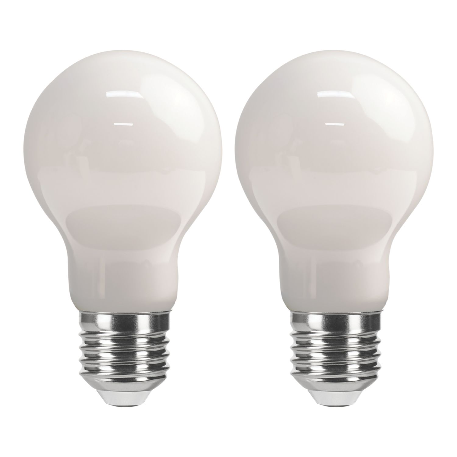LAP E27 A60 LED Light Bulb Milky 806lm 3.8W 2 Pack (492CF)