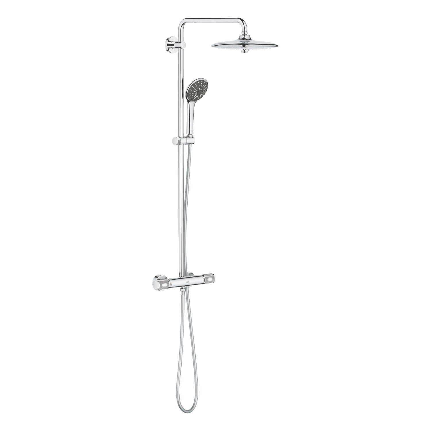 Grohe Vitalio Joy 260 CoolTouch HP Rear-Fed Exposed Chrome Thermostatic Shower System (492XT)