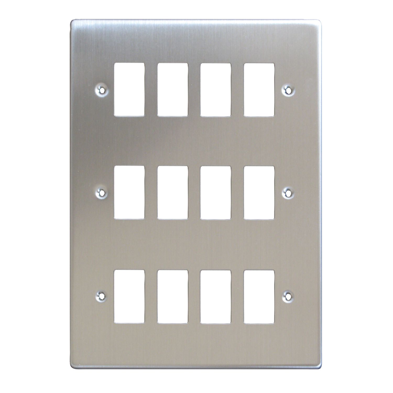 Varilight PowerGrid 12-Module Grid Faceplate Brushed Steel (49366)