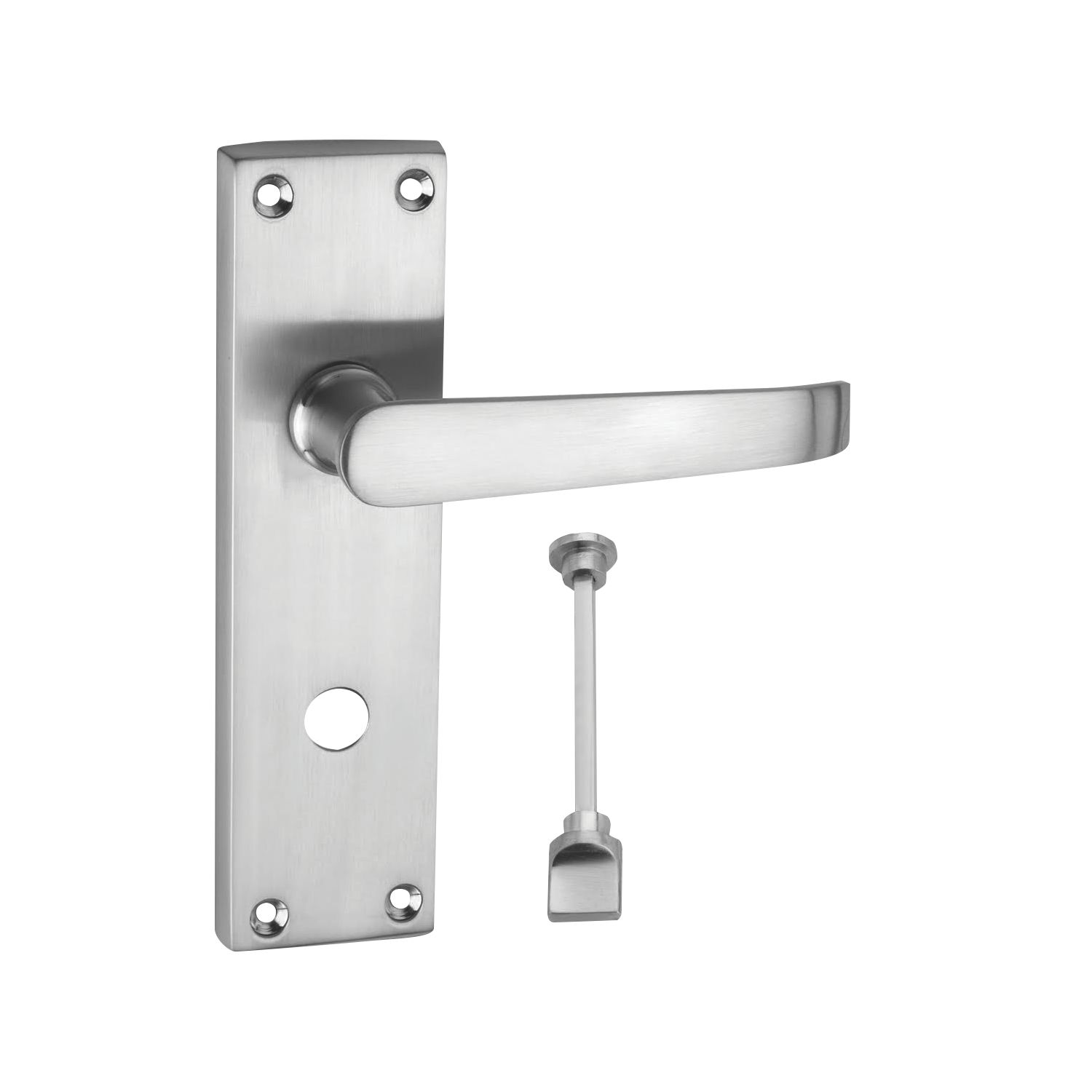 Smith & Locke Fire Rated WC Door Handles Pair Satin Chrome (4943P)