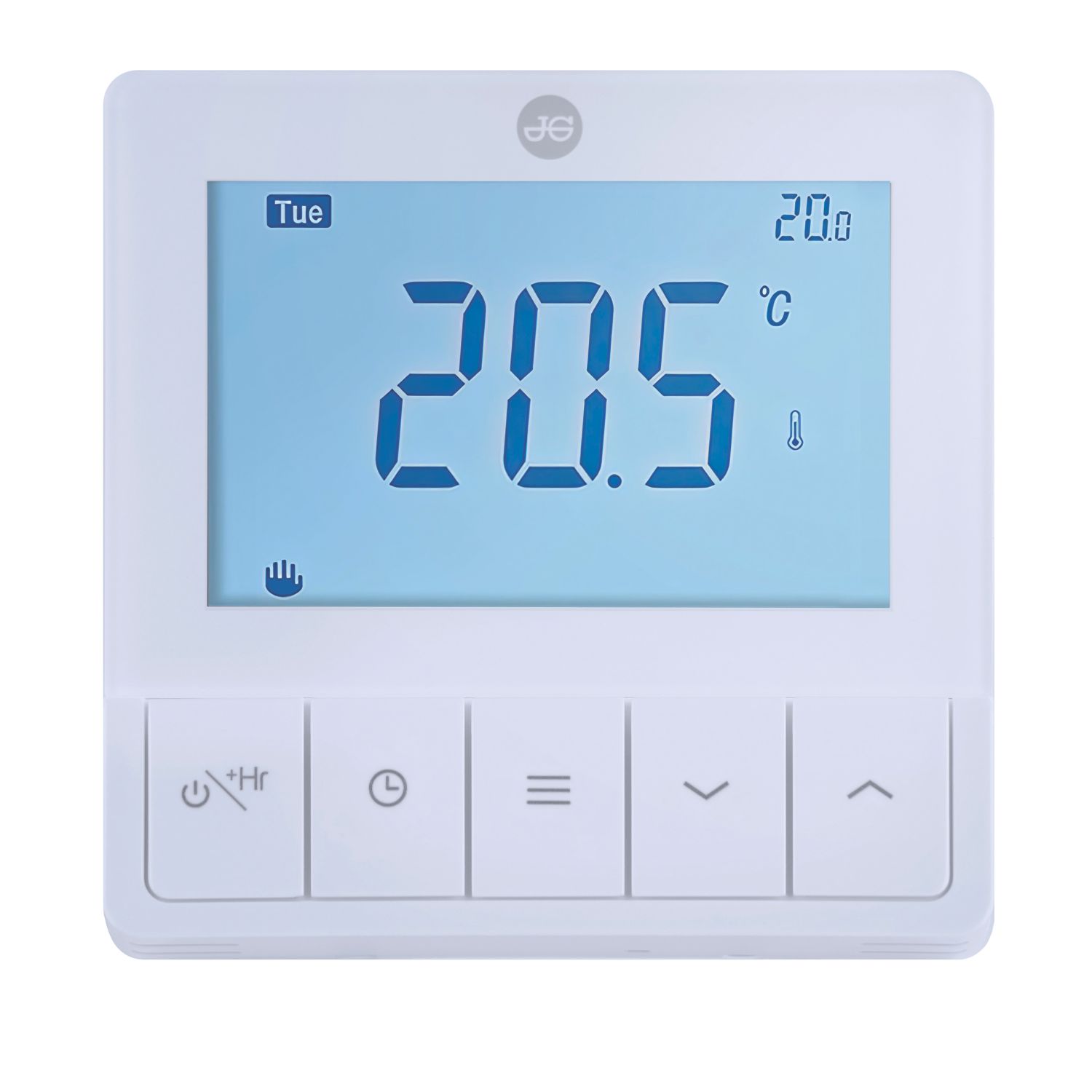 JG Underfloor JGSTATRF4W JG UFH 240V Wired RF Programmable Thermostat White 240V (494TA)