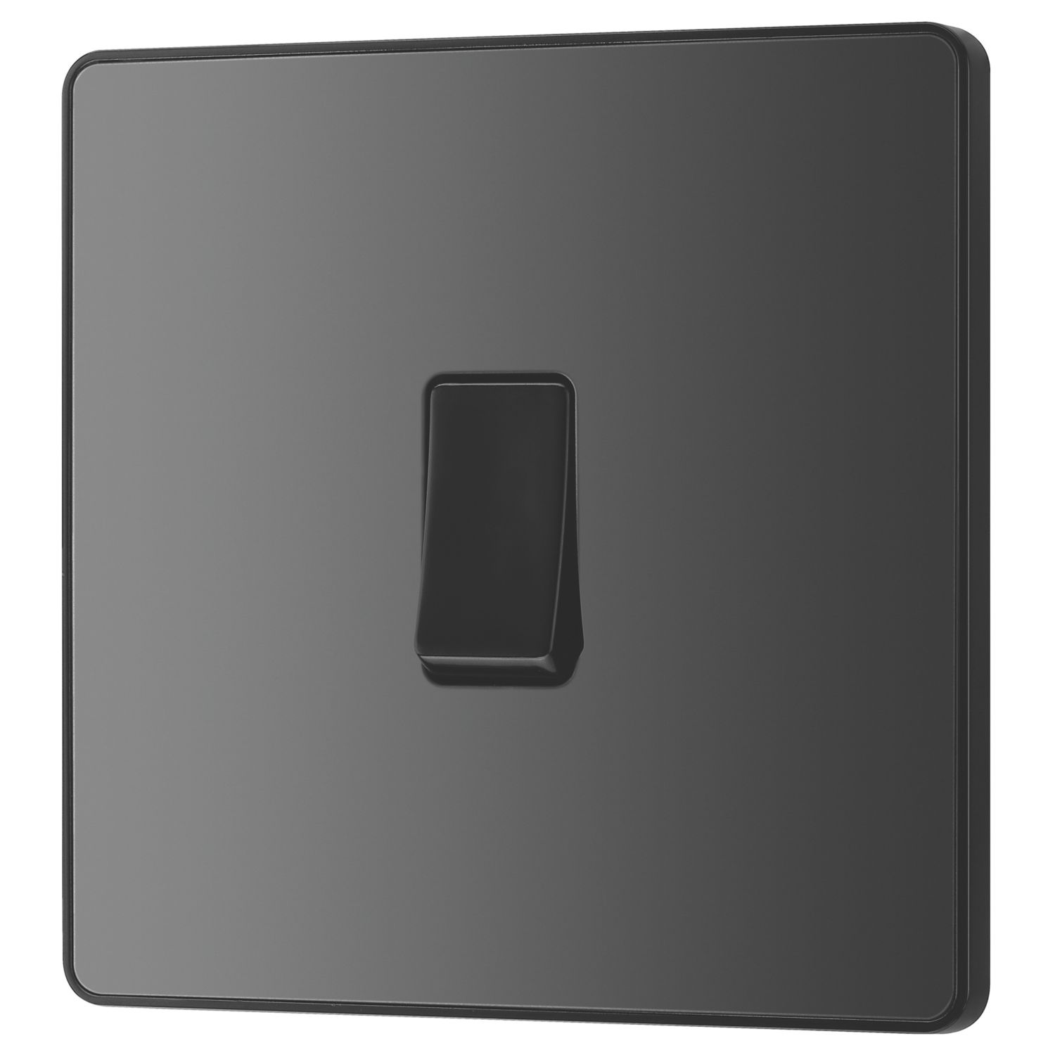 British General Evolve 20A 16AX 1-Gang 2-Way Light Switch Black Chrome (495PY)