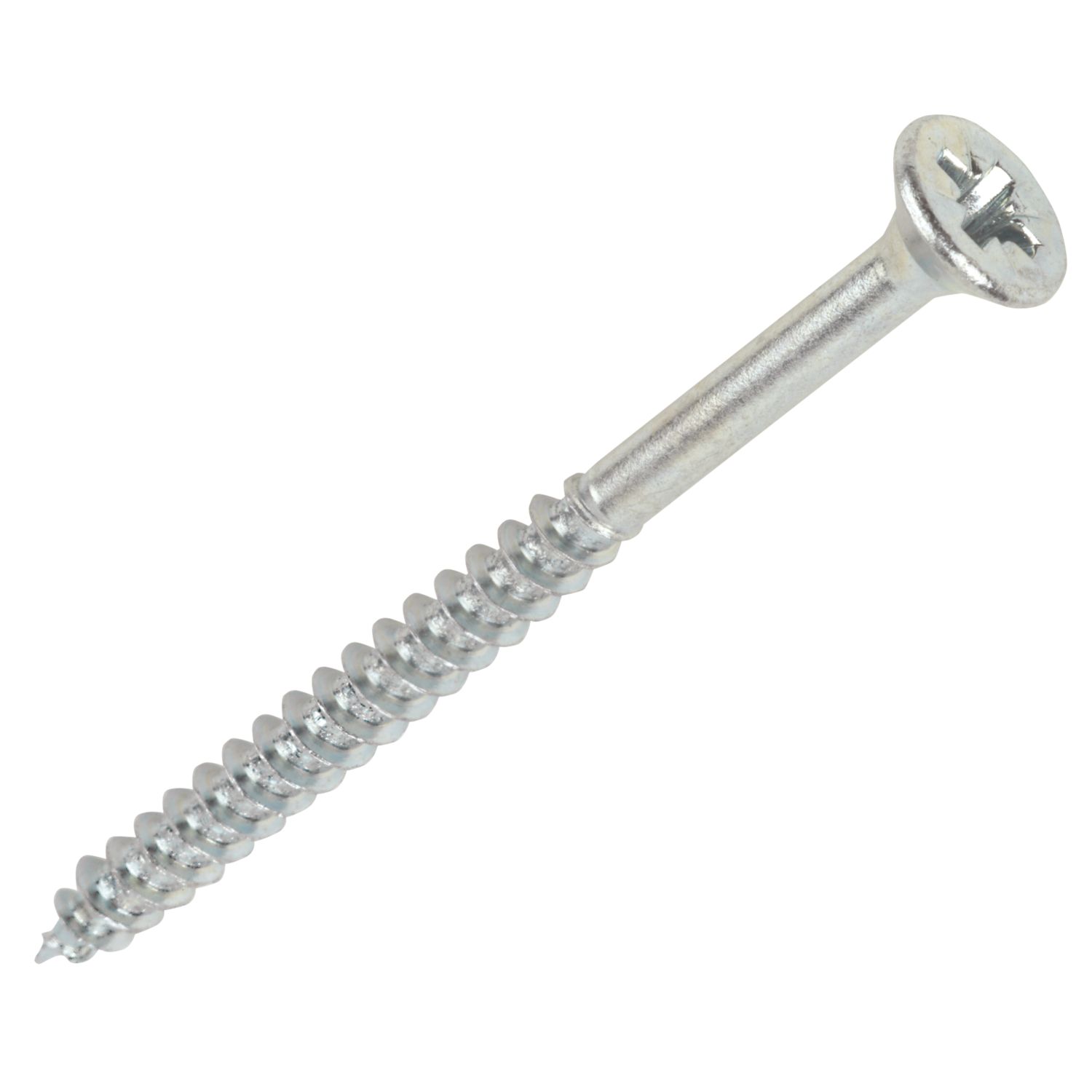 Silverscrew PZ Double-Countersunk Thread Cutting Multipurpose Screws 5mm x 90mm 100 Pack (49630)