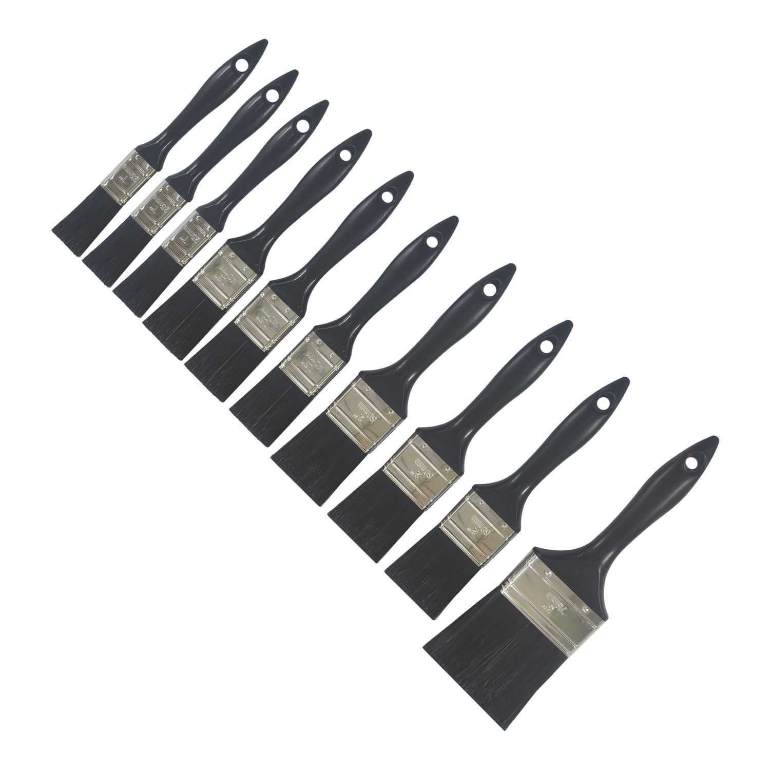 Flat Paint Brush Set 10 Pieces (496FM)