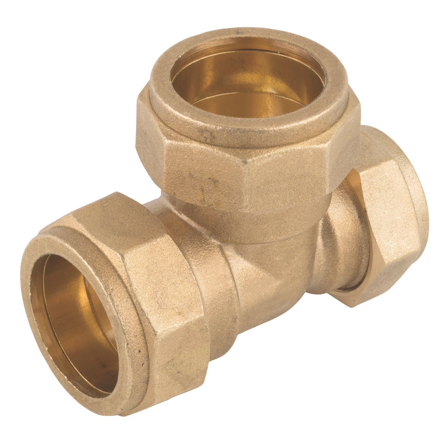 Midbrass Brass Compression Reducing Tee 1" x 3/4" x 1" (496HP)