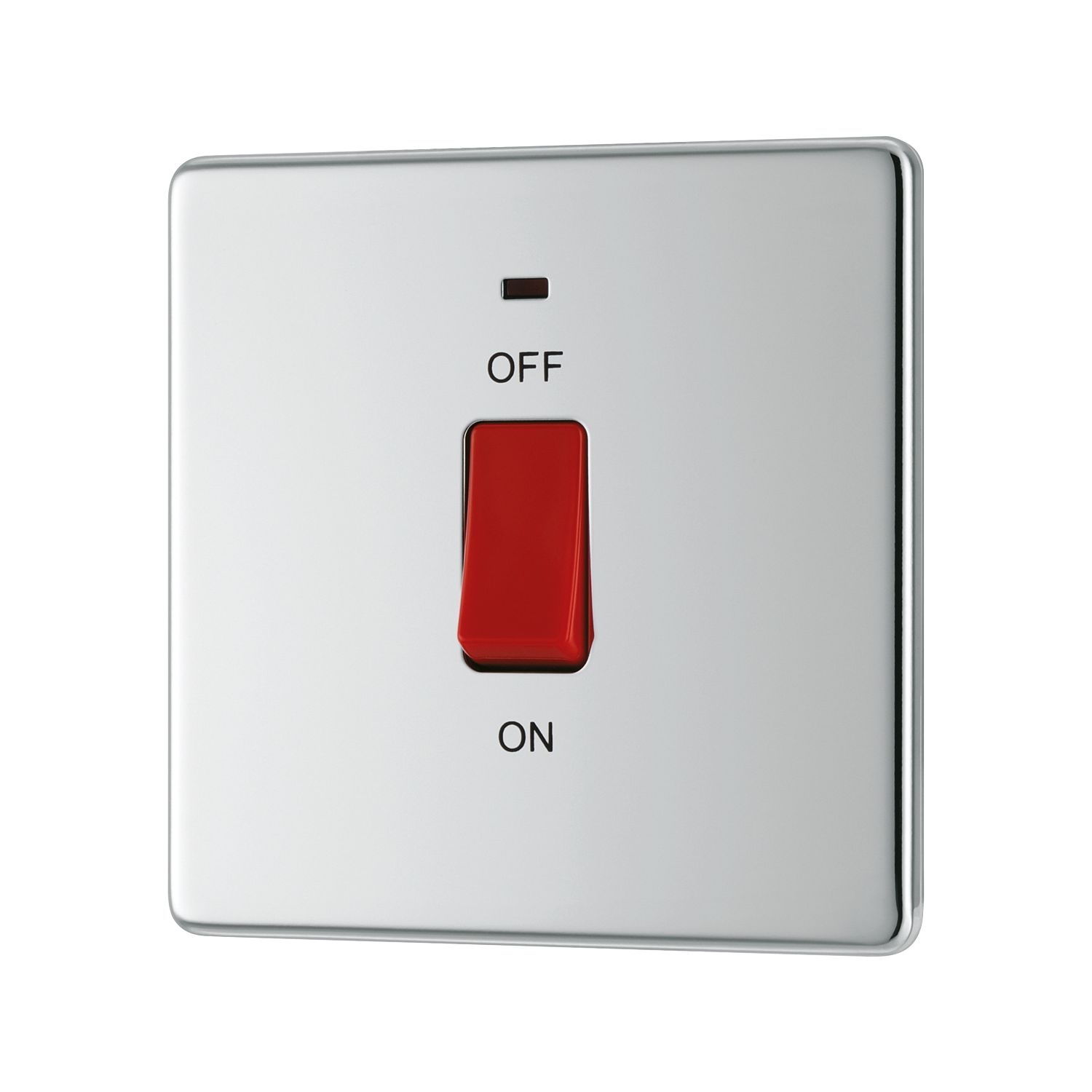 LAP 45A 1-Gang DP Cooker Switch Polished Chrome with LED (496KJ)