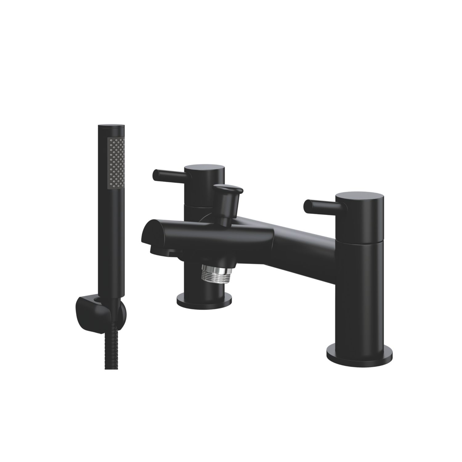 ETAL Juke Matt Black 112mm Deck Mounted Dual Control Manual Shower Mixer Tap (497YU)