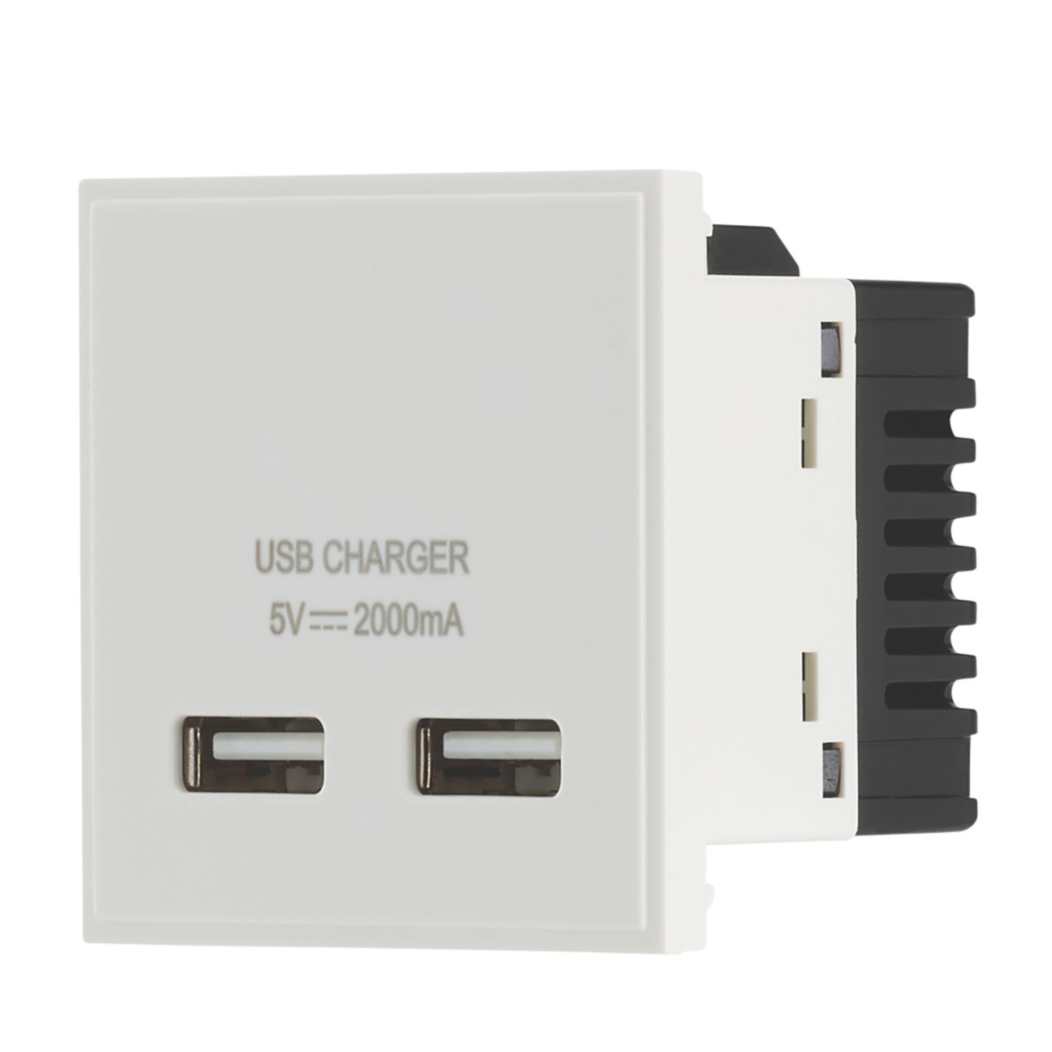Contactum Media Modular 2.1A 10.5W 2-Outlet Type A USB Socket White (498RK)