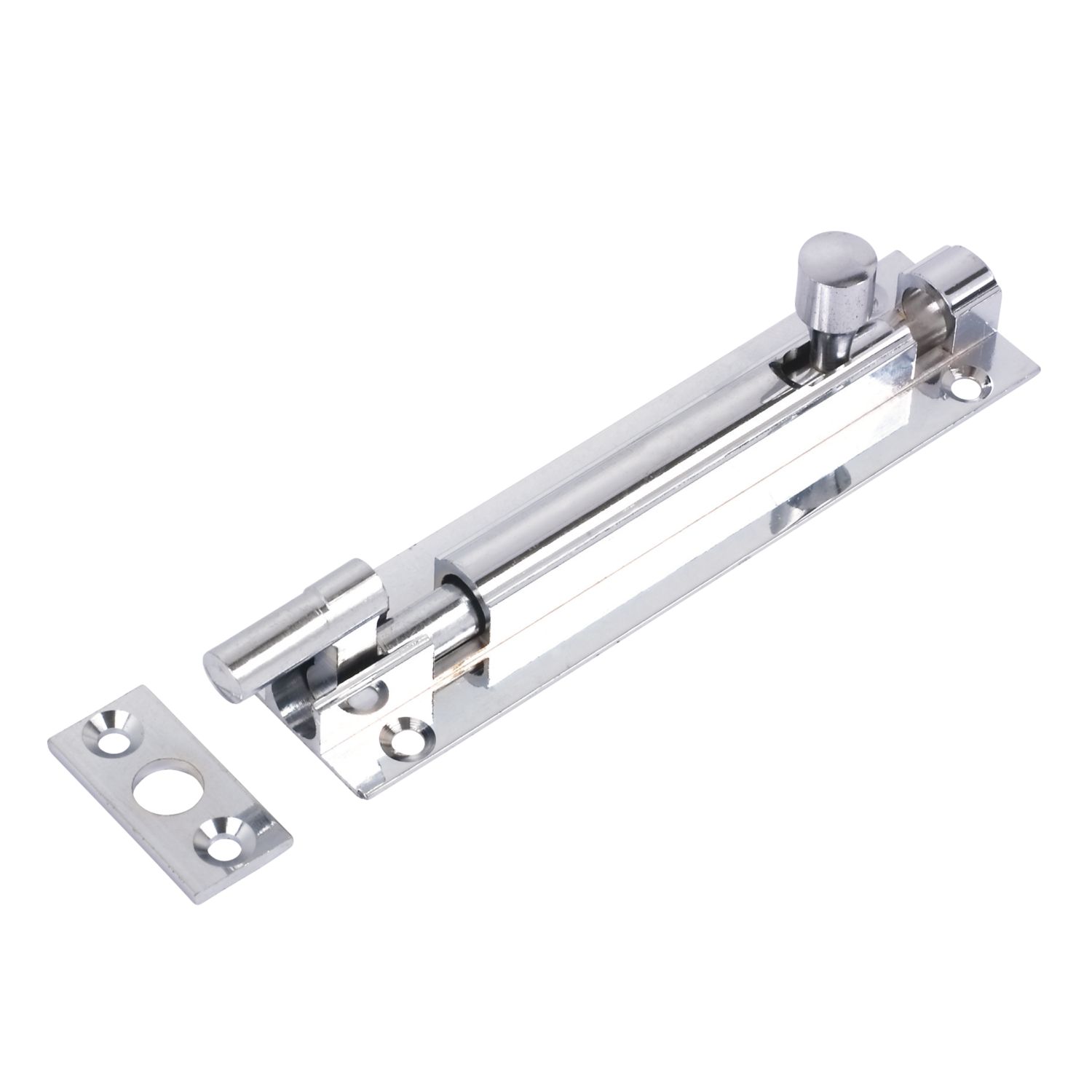 Necked Door Bolt Polished Chrome 102mm (49983)