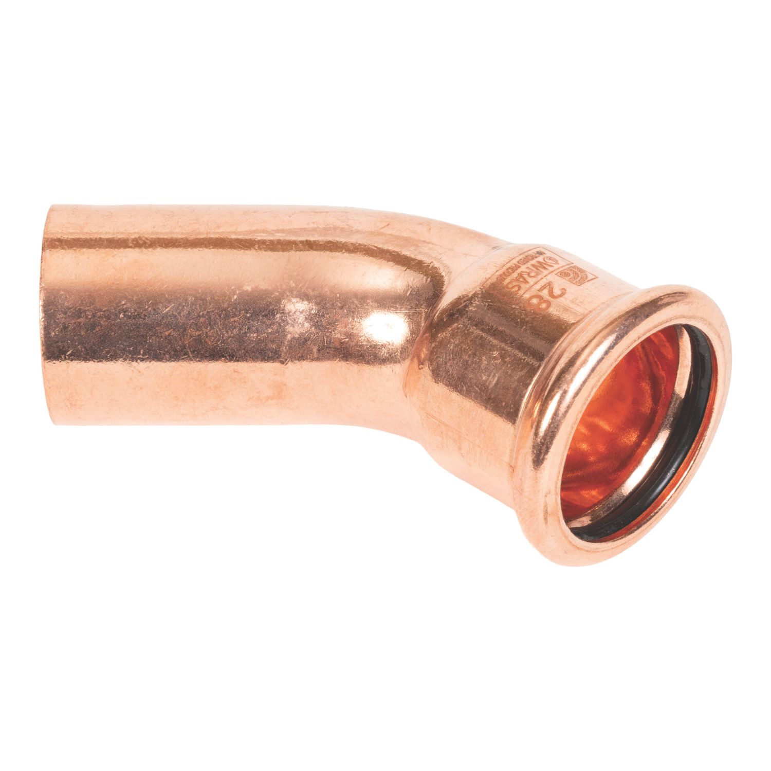 Flomasta Copper Press-Fit Adapting 45° M-Profile Street Elbows 28mm x 28mm 2 Pack (499AK)