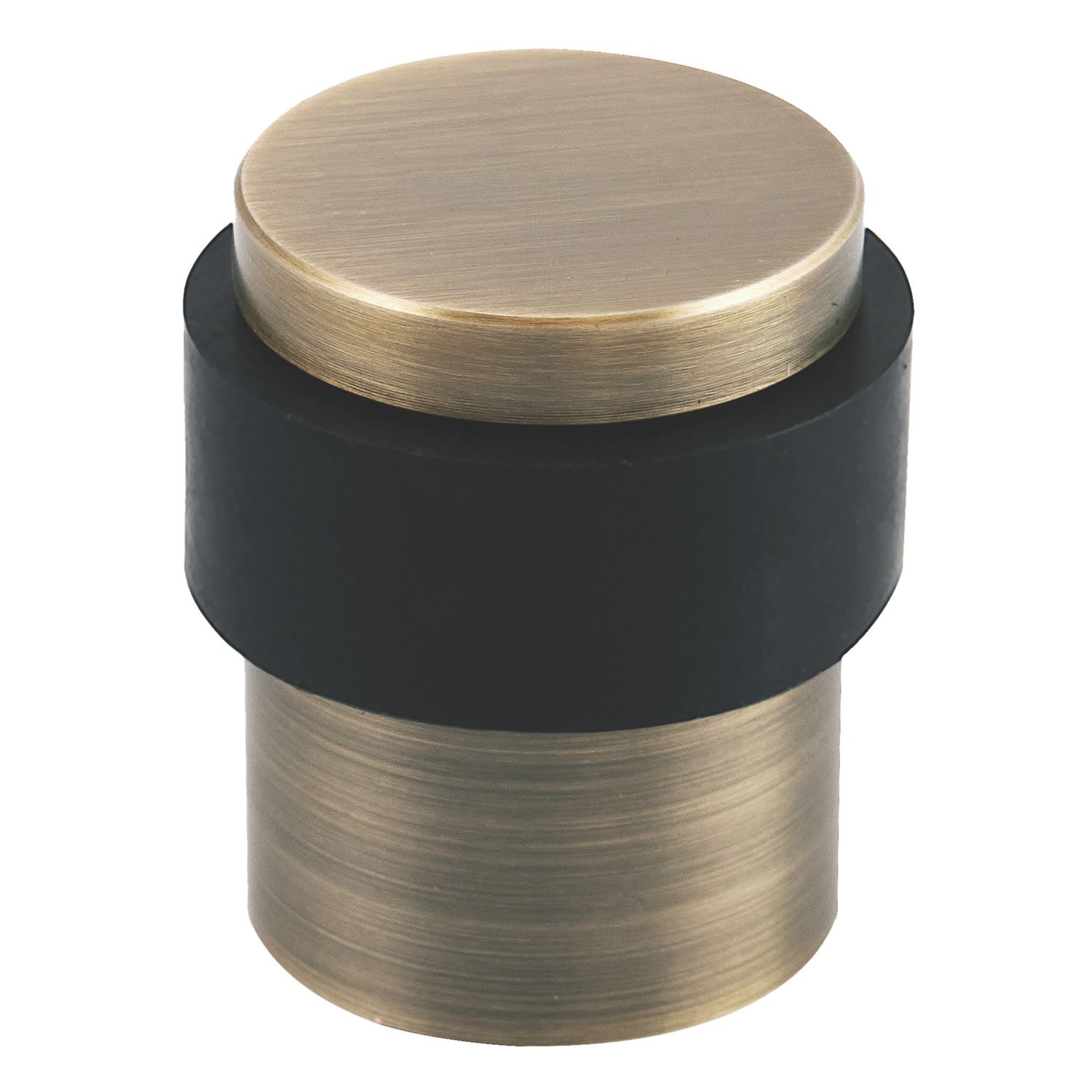 Eclipse Round Buffered Solid Floor Door Stop 30 x 41mm Antique Brass (499KW)