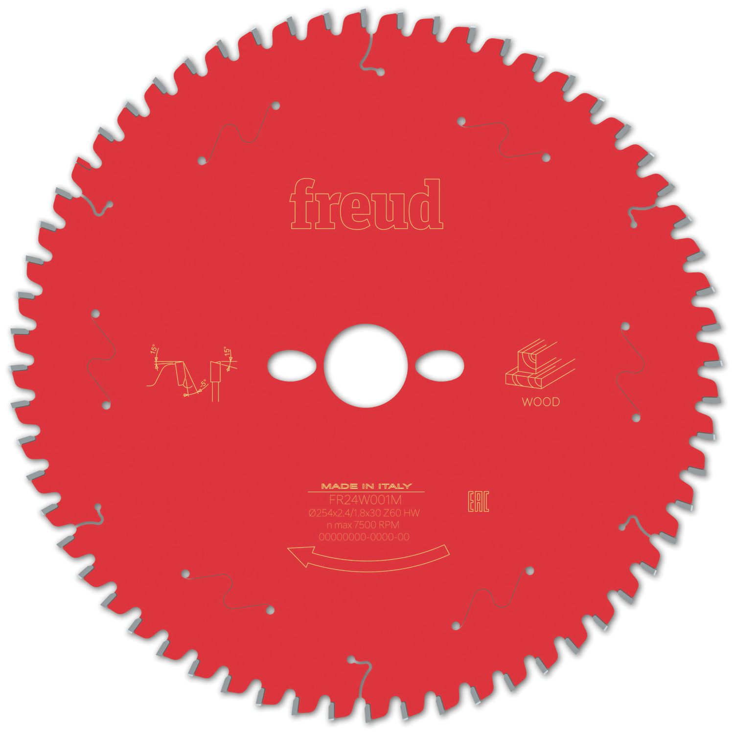 Freud F03FS09755 Wood/Chipboard/MDF Circular Saw Blade 254mm x 30mm 60T (499VV)
