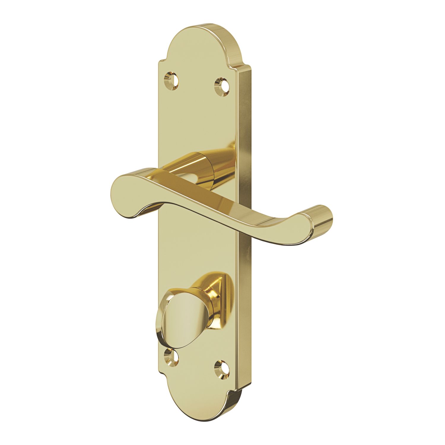 Cooke & Lewis Lulworth Fire Rated WC Lever on Backplate Handle Pair Polished Brass (502CM)